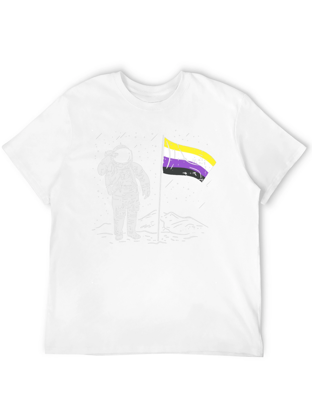 Astronaut Nonbinary Pride Flag T-Shirt