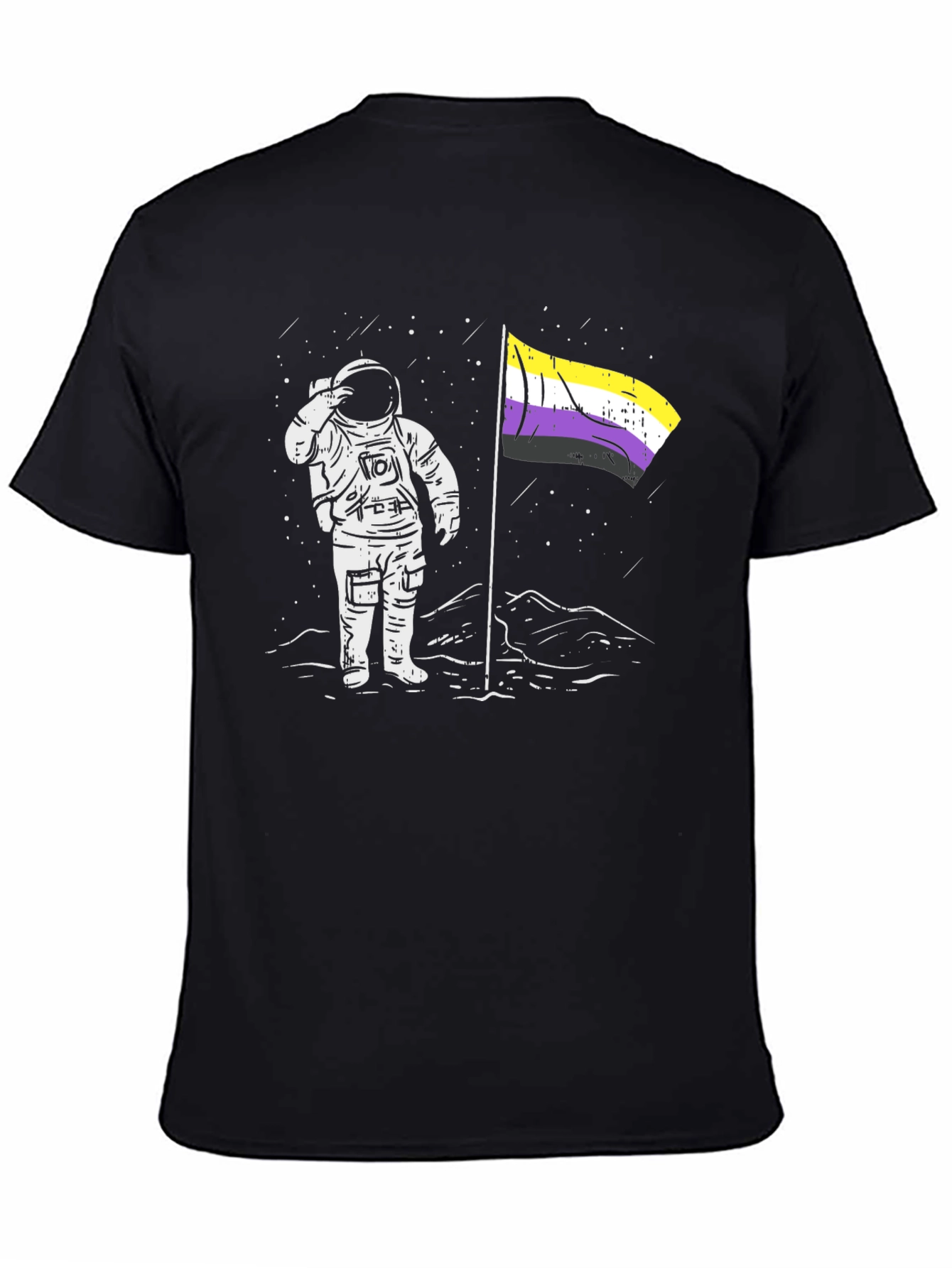 Astronaut Nonbinary Pride Flag T-Shirt