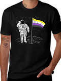 Astronaut Nonbinary Pride Flag T-Shirt