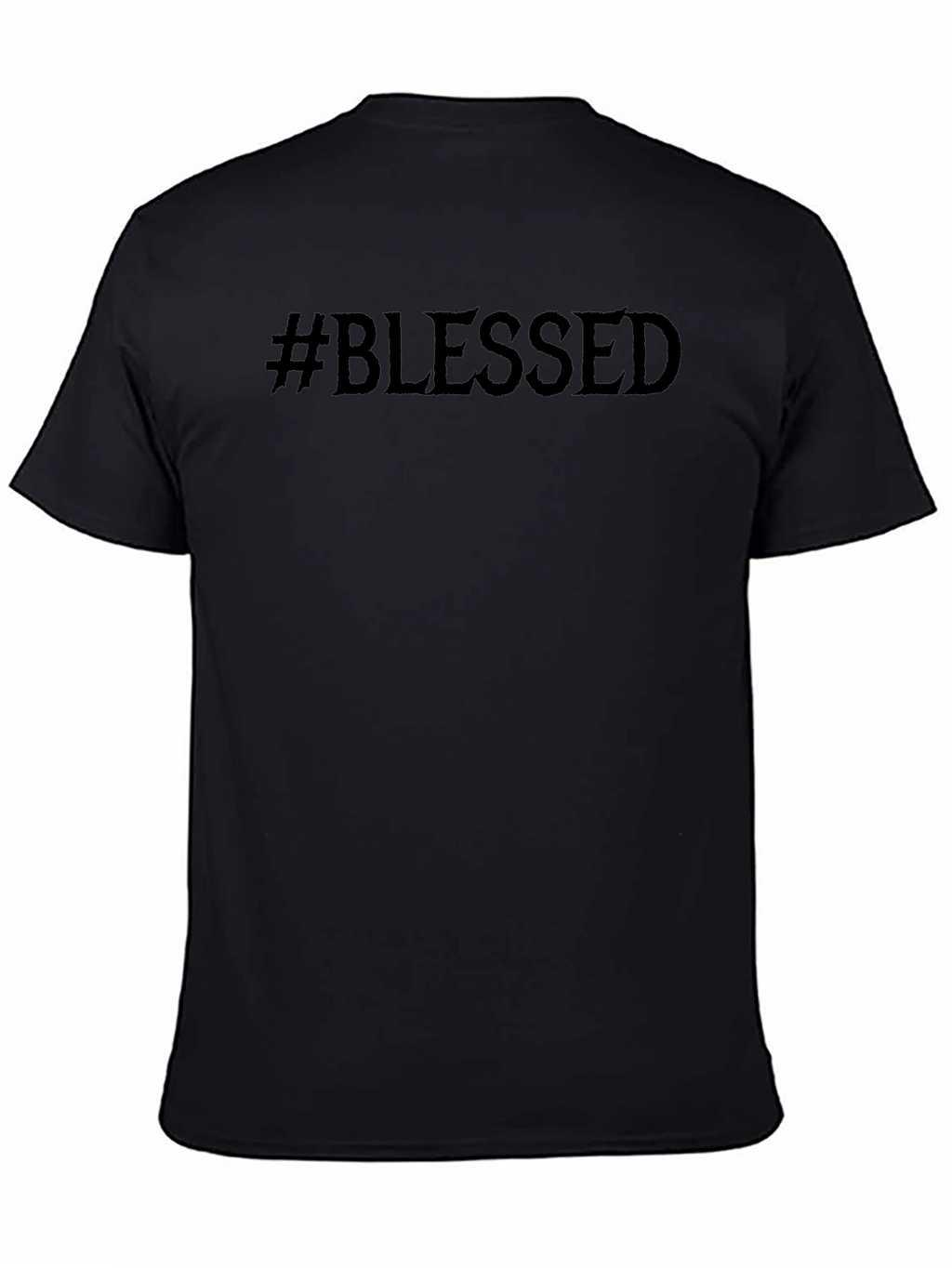 #Blessed Graphic Print Black T-Shirt