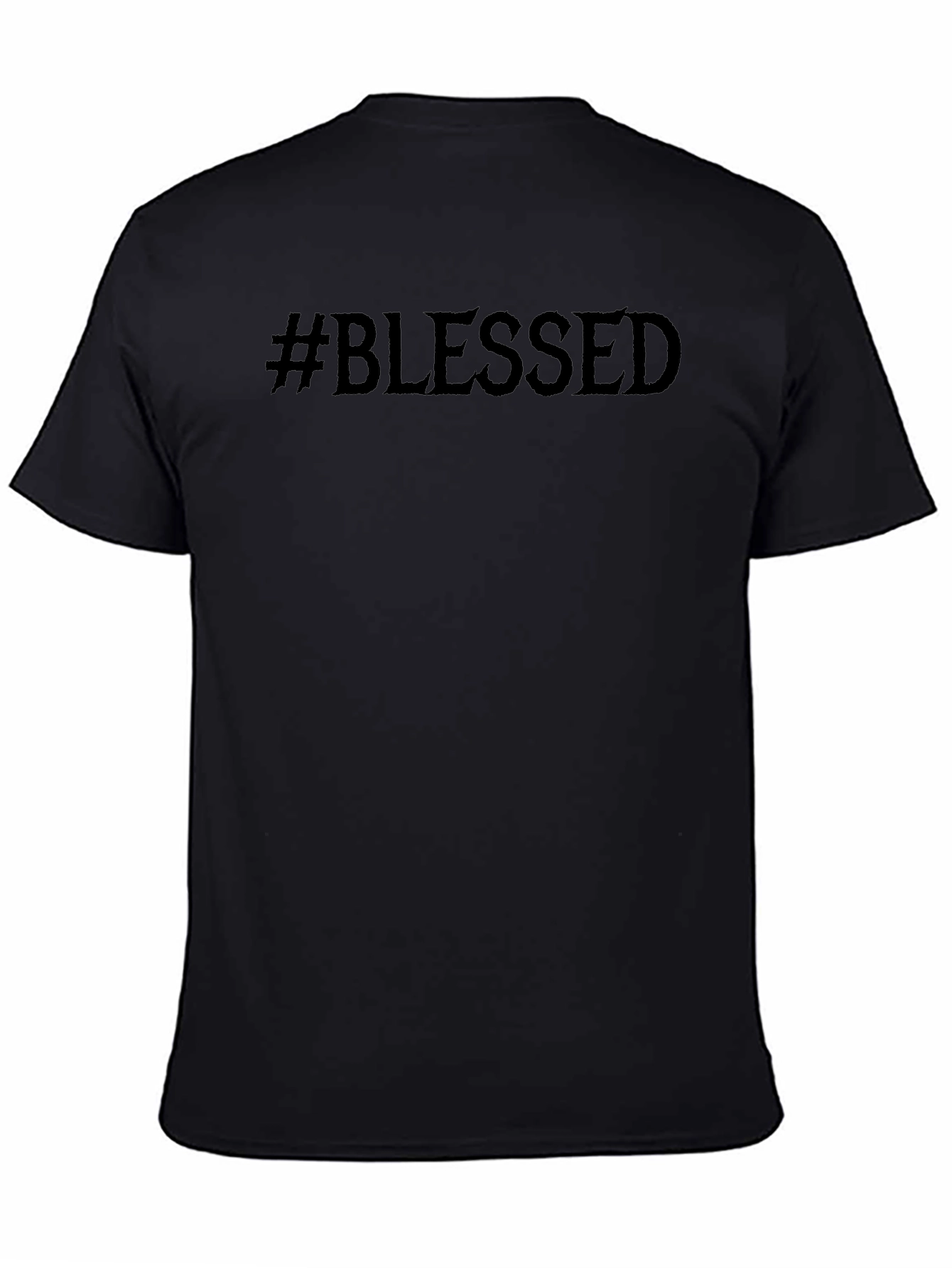#Blessed Graphic Print Black T-Shirt