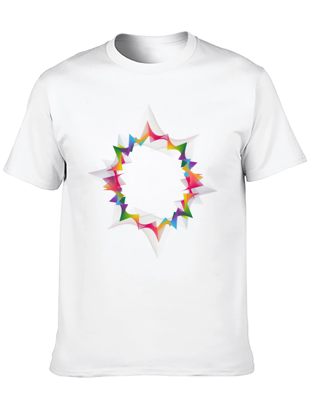 Vibrant Geometric Circle Black T-Shirt