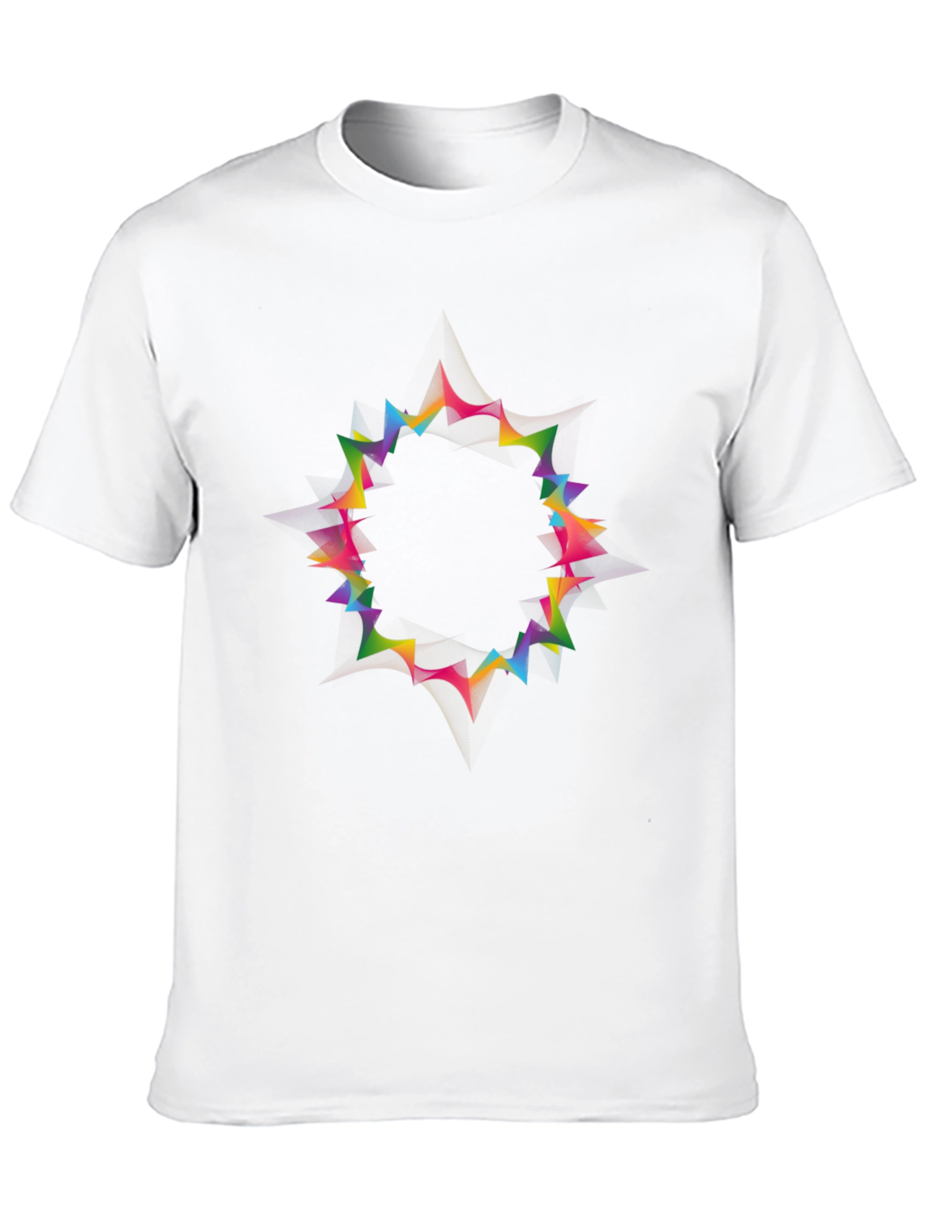 Vibrant Geometric Circle Black T-Shirt