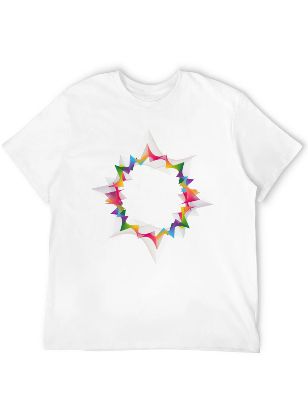 Vibrant Geometric Circle Black T-Shirt