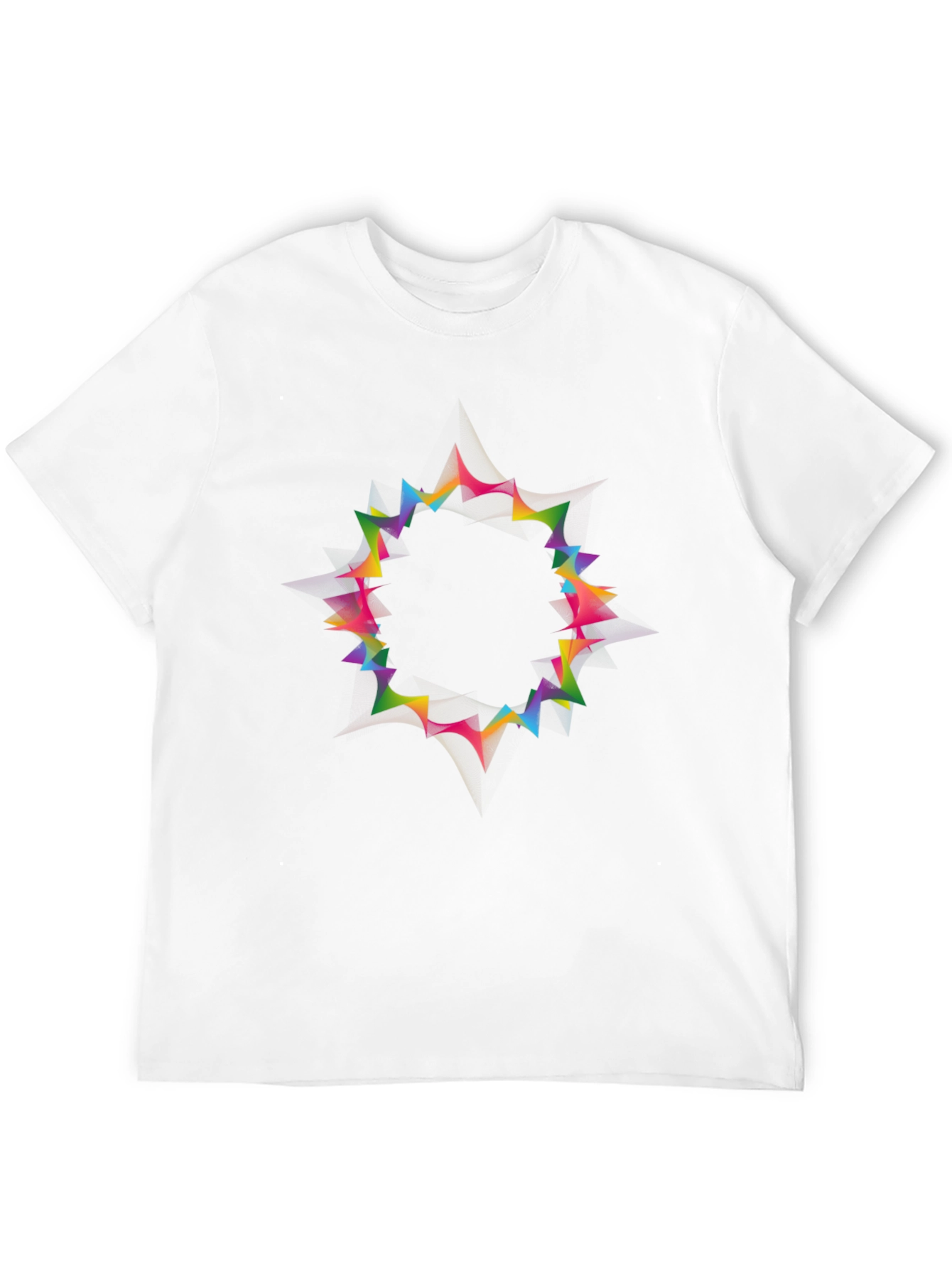 Vibrant Geometric Circle Black T-Shirt