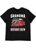Grandma Birthday Crew Firetruck T-Shirt