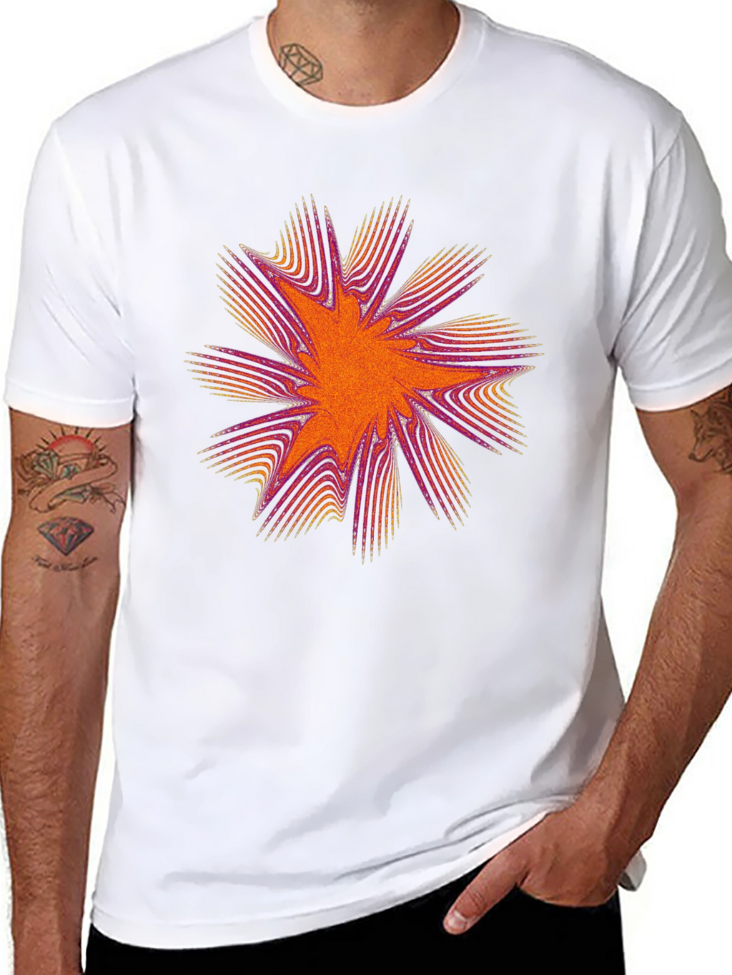 Abstract Burst Graphic Tee - Soft Cotton Comfort