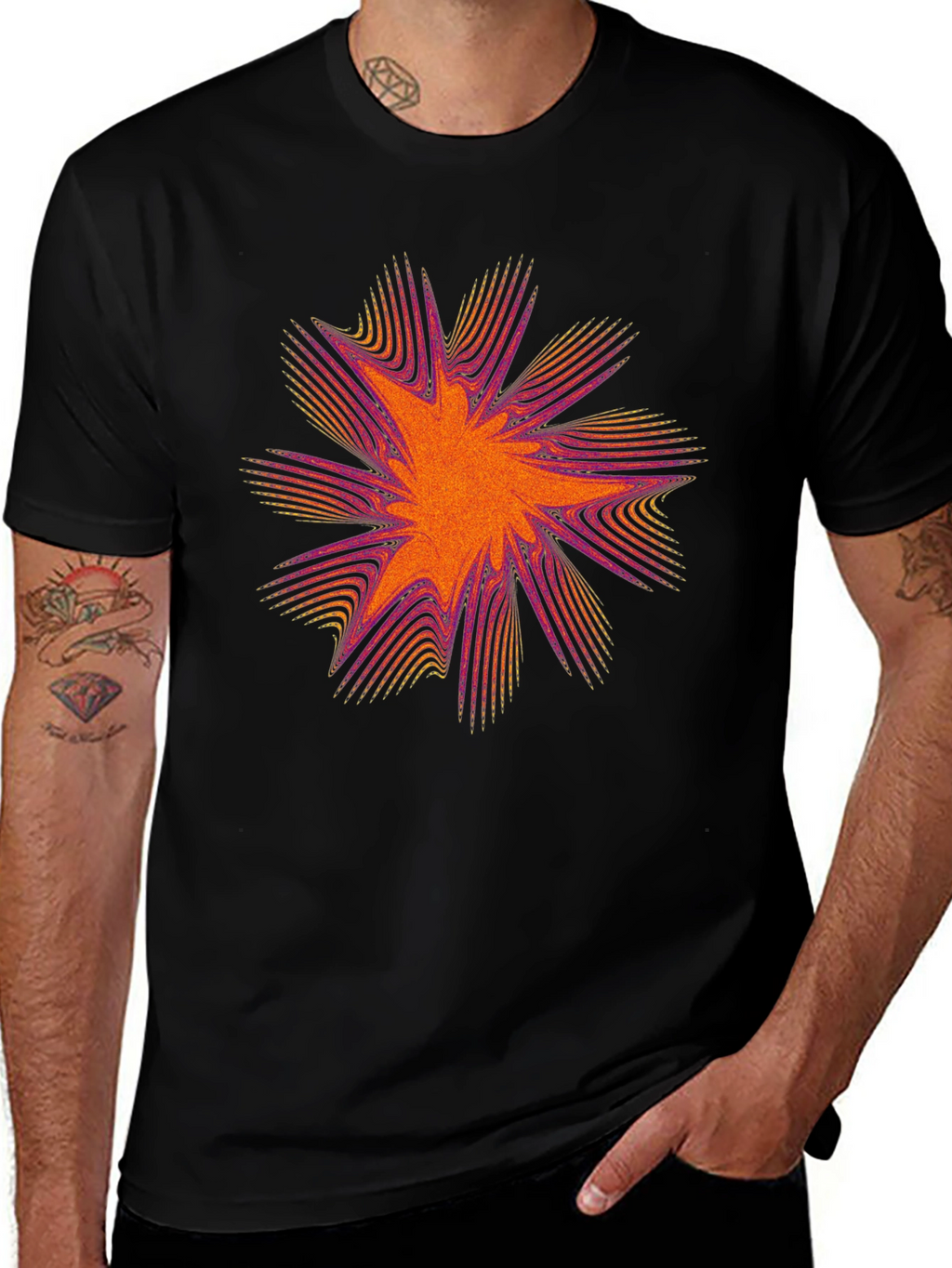 Abstract Burst Graphic Tee - Soft Cotton Comfort