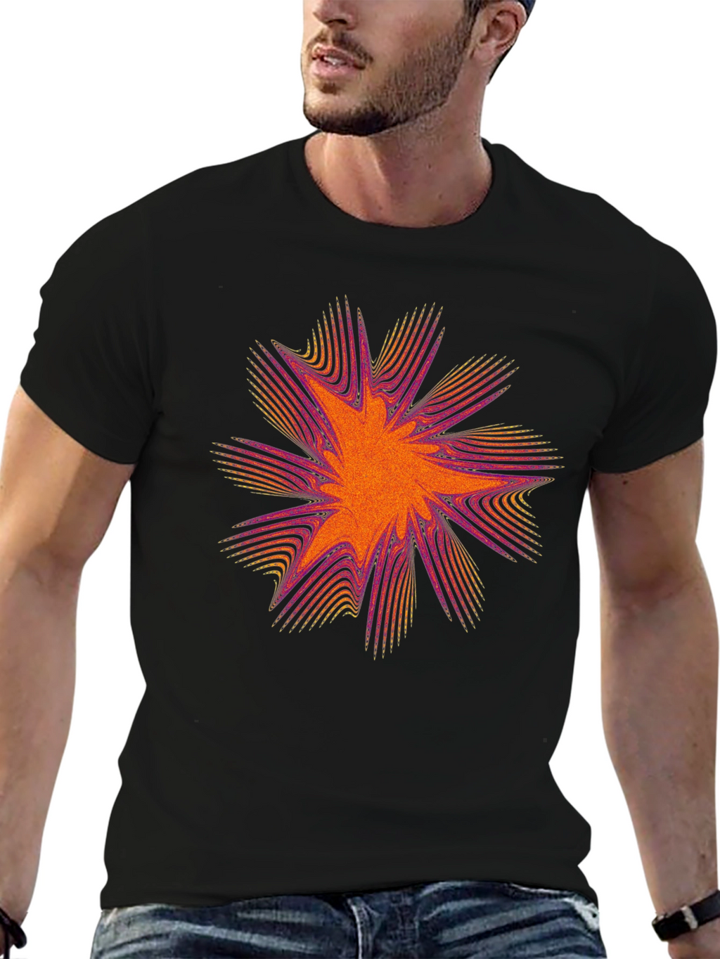 Abstract Burst Graphic Tee - Soft Cotton Comfort
