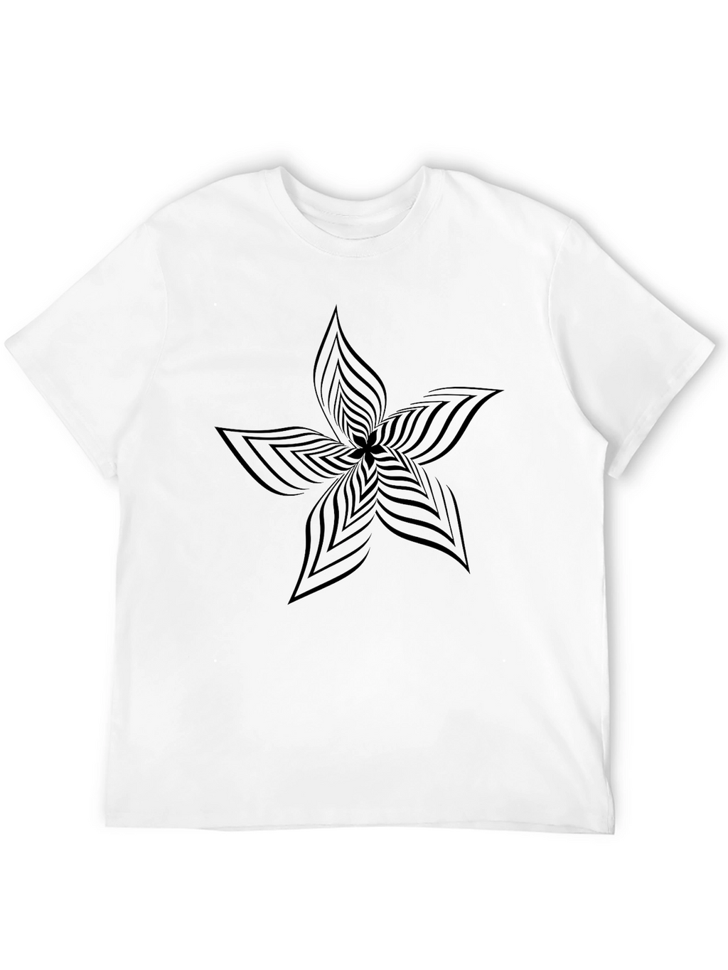 Abstract Flower Graphic Black T-Shirt