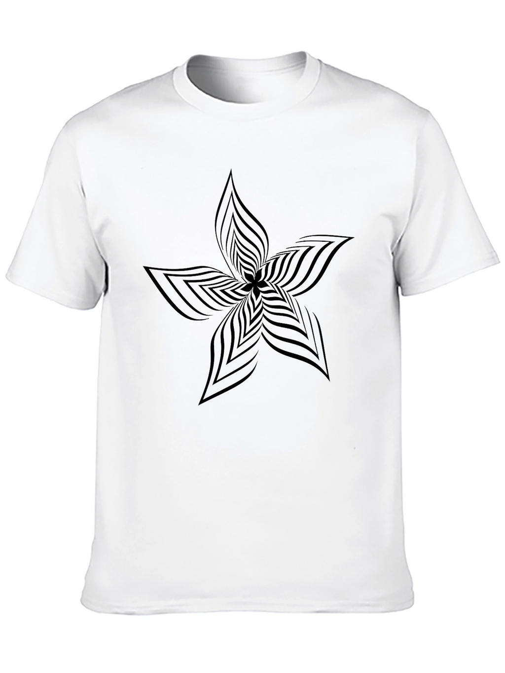 Abstract Flower Graphic Black T-Shirt