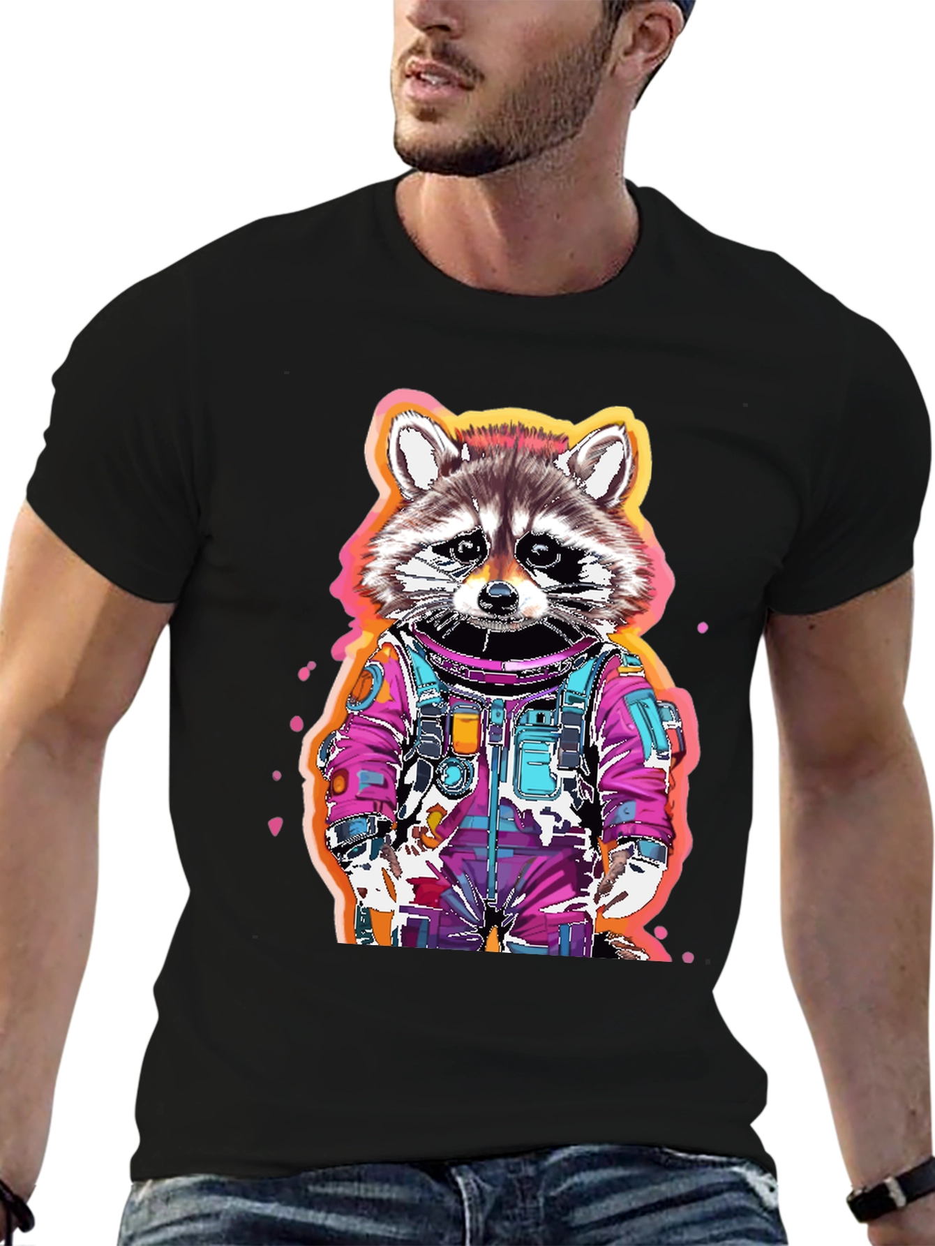 Raccoon Astronaut Graphic T-Shirt