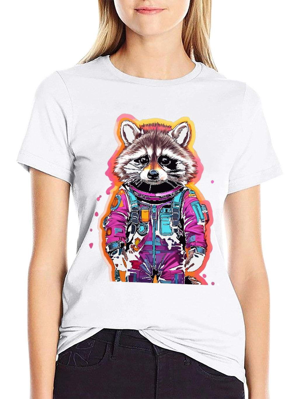 Raccoon Astronaut Graphic T-Shirt