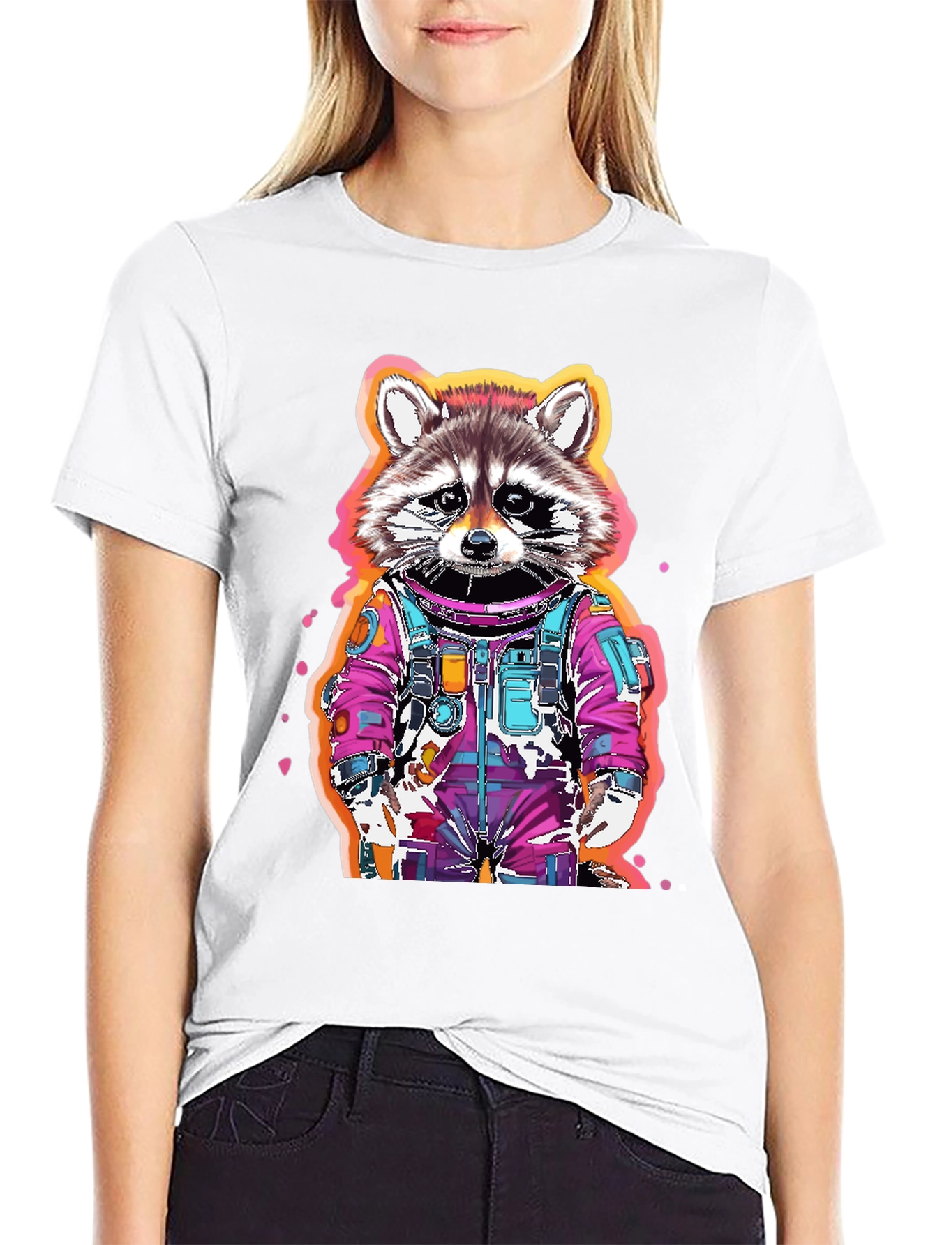 Raccoon Astronaut Graphic T-Shirt