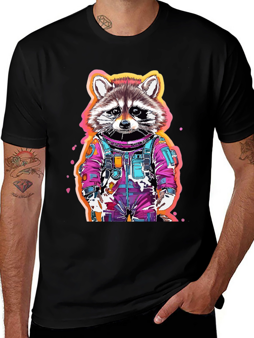 Raccoon Astronaut Graphic T-Shirt