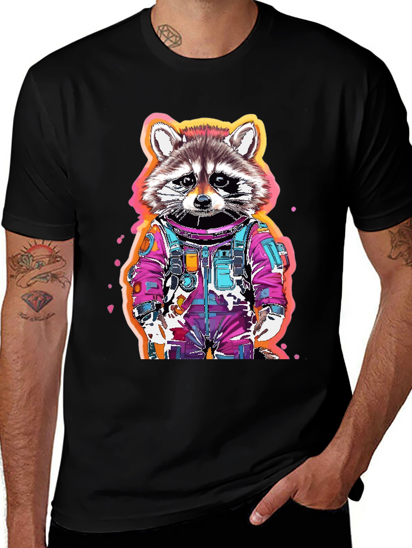 Raccoon Astronaut Graphic T-Shirt