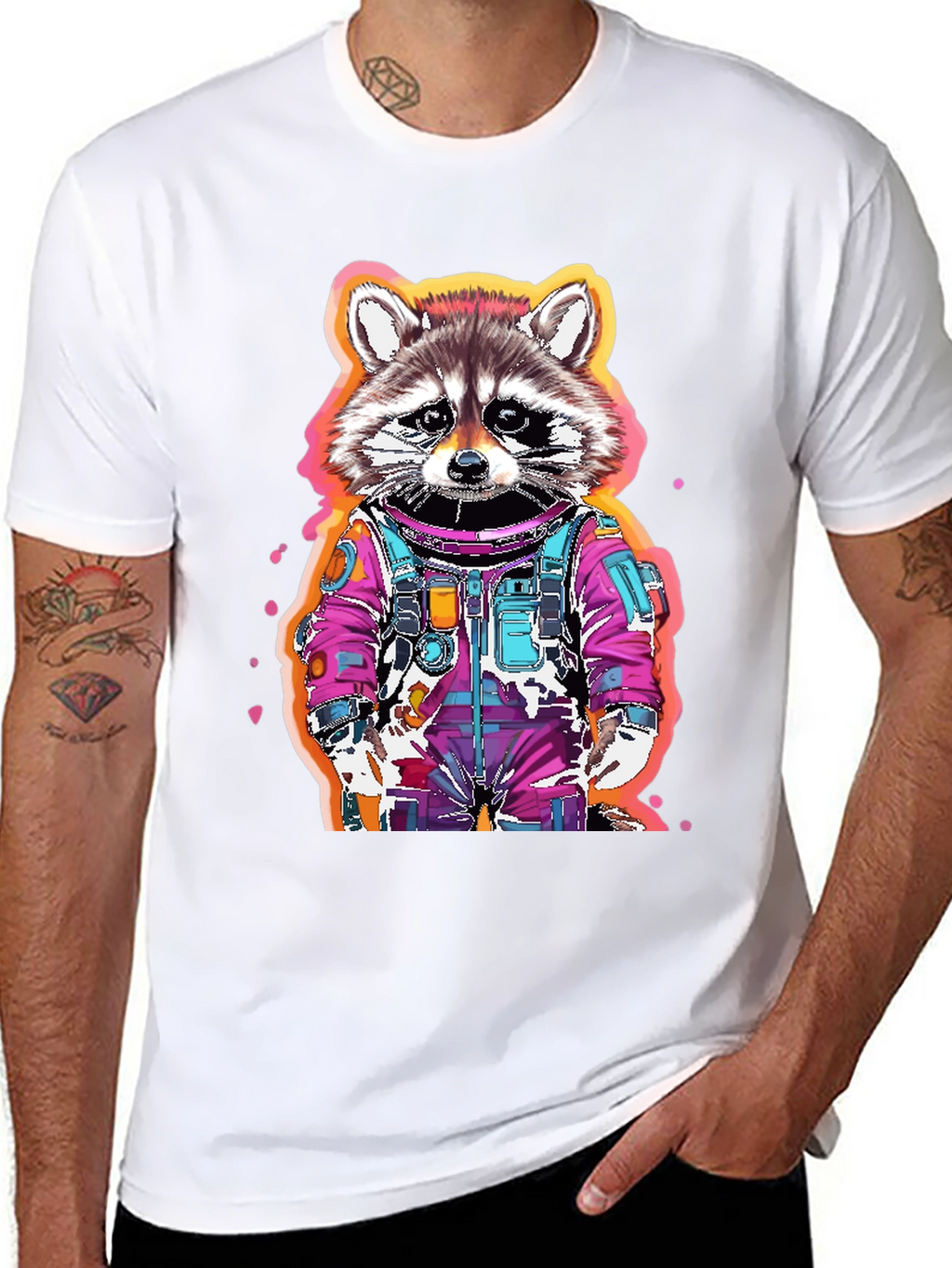 Raccoon Astronaut Graphic T-Shirt