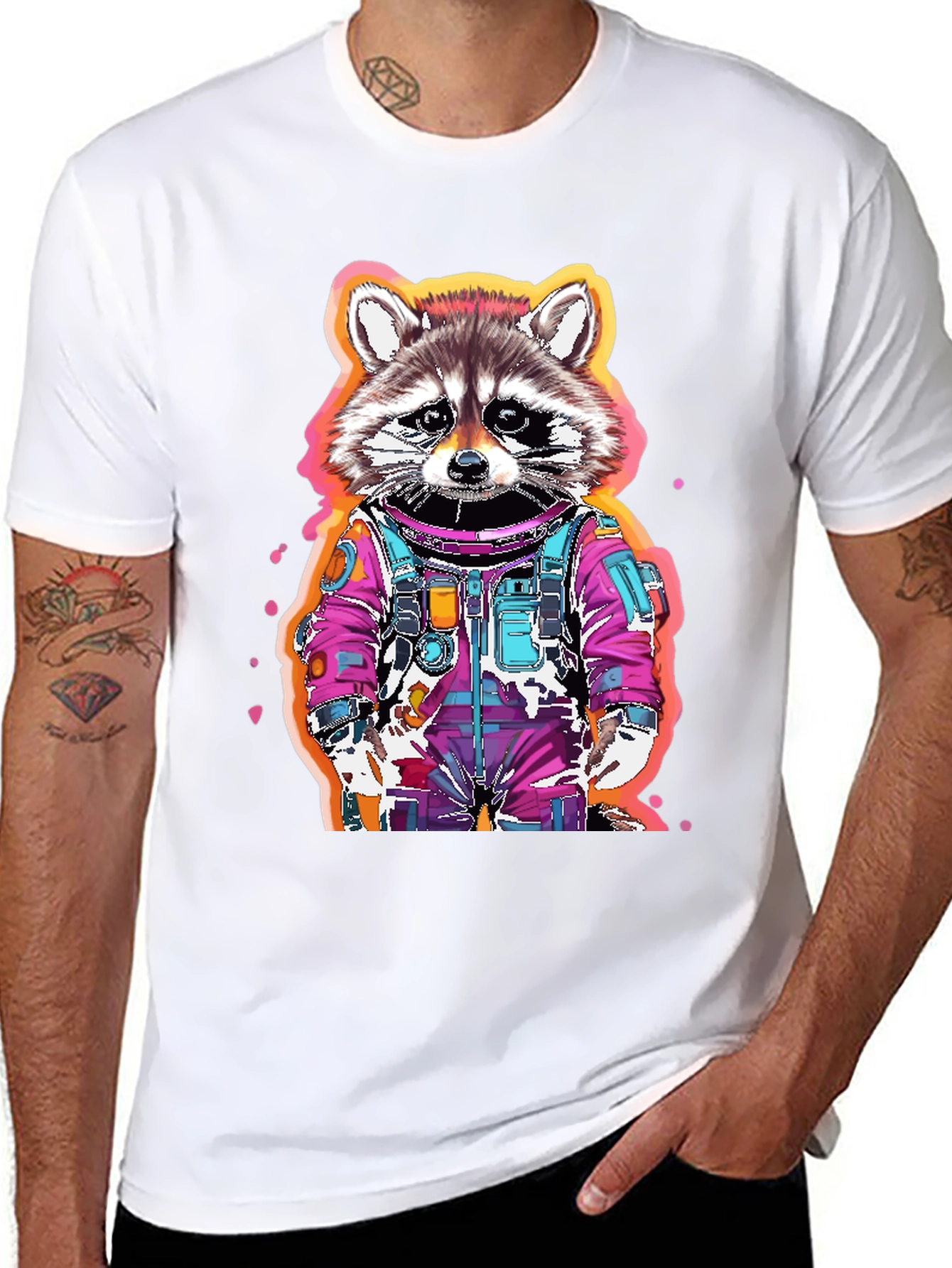Raccoon Astronaut Graphic T-Shirt