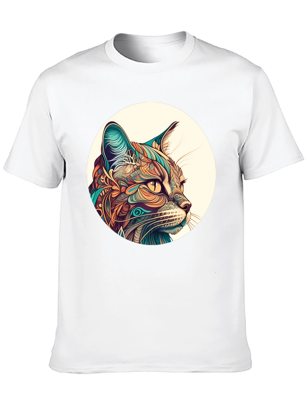 Abstract Cat Graphic Tee - Unique Design