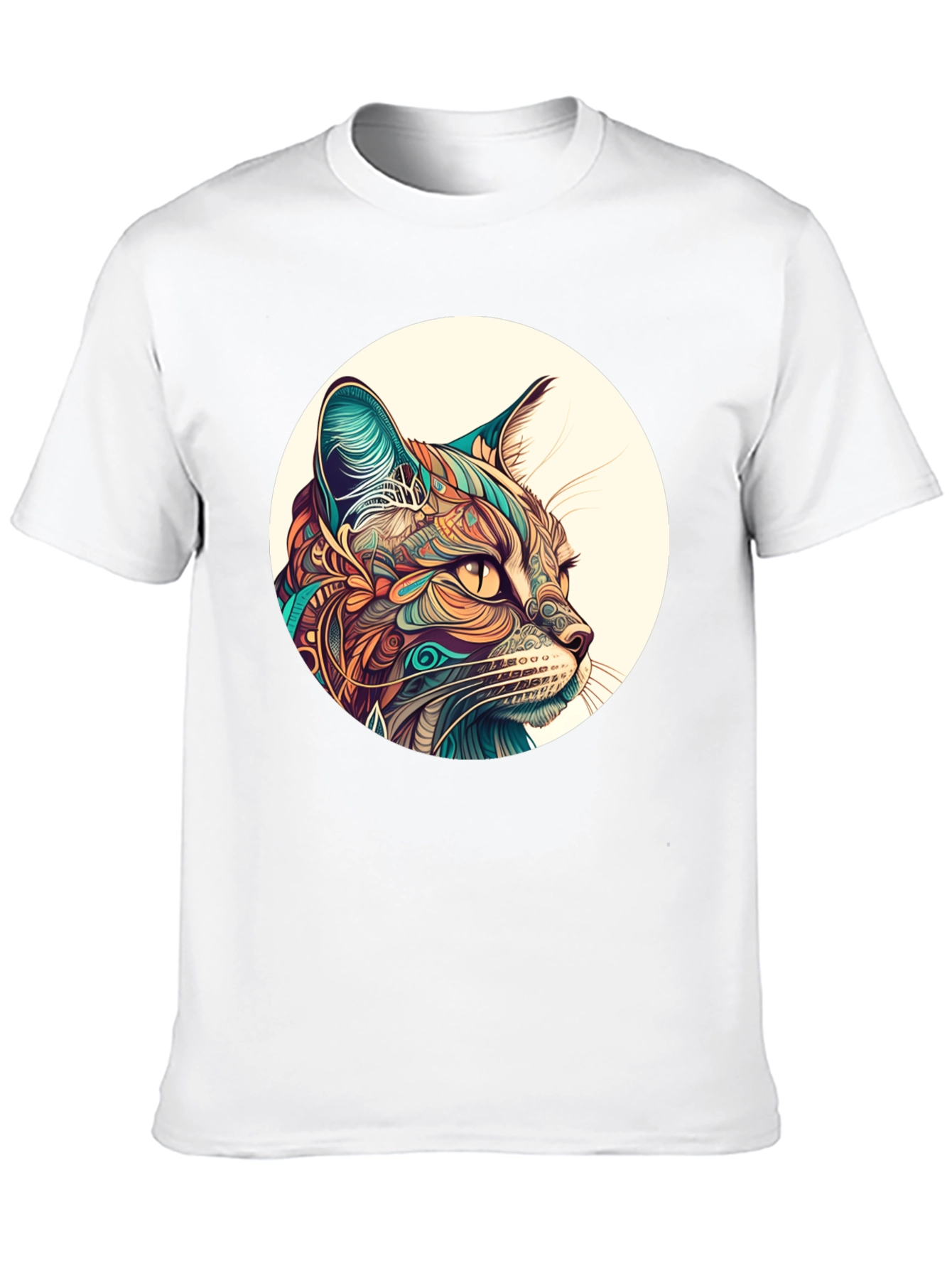 Abstract Cat Graphic Tee - Unique Design