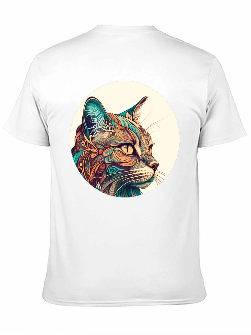 Abstract Cat Graphic Tee - Unique Design