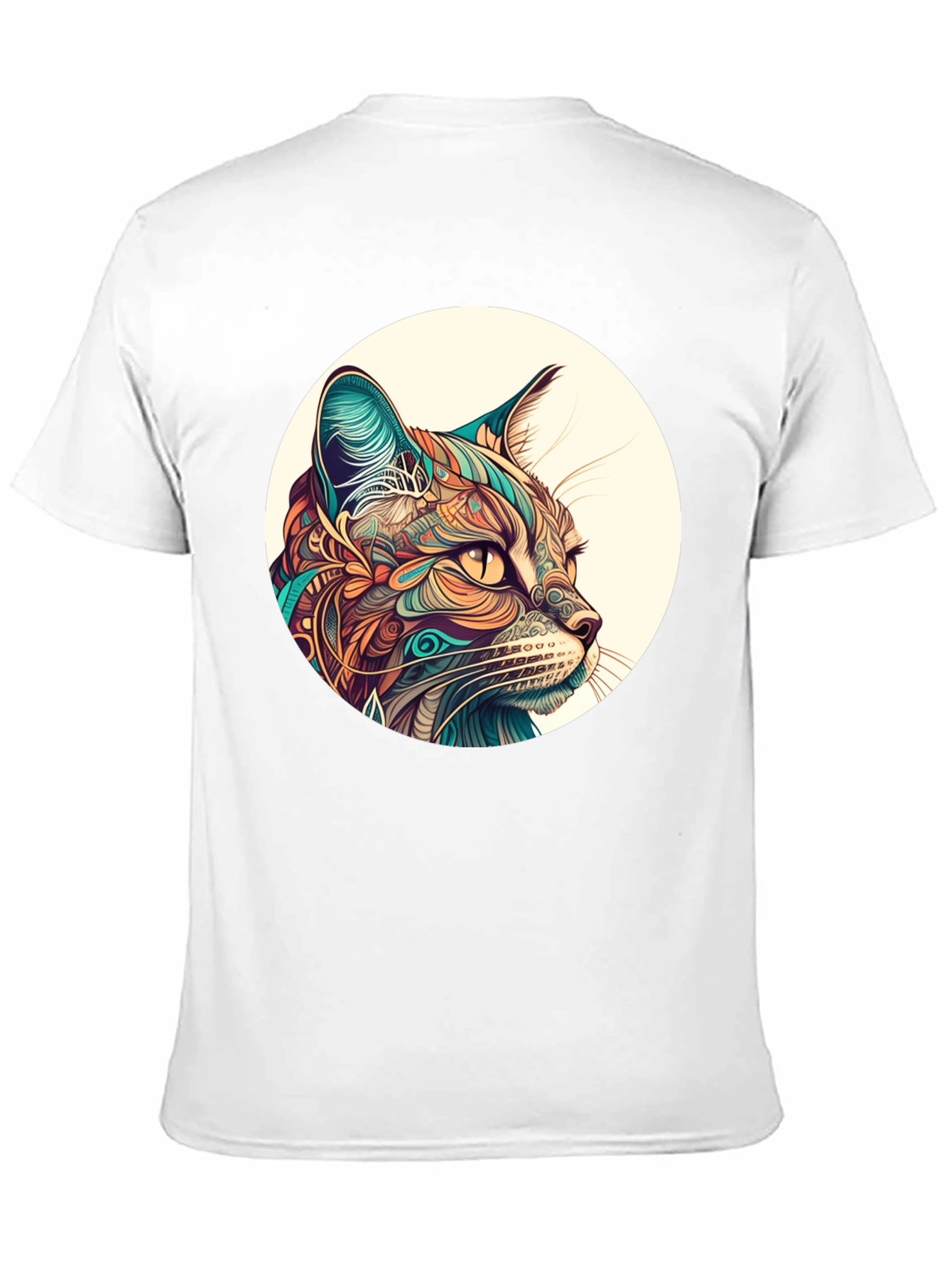 Abstract Cat Graphic Tee - Unique Design