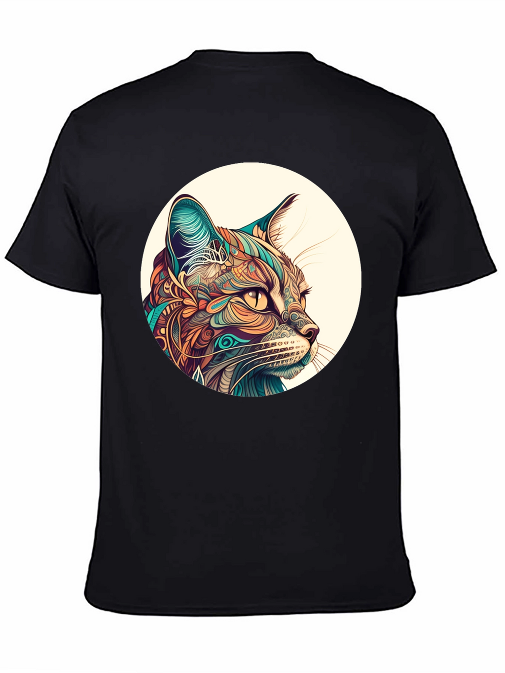 Abstract Cat Graphic Tee - Unique Design
