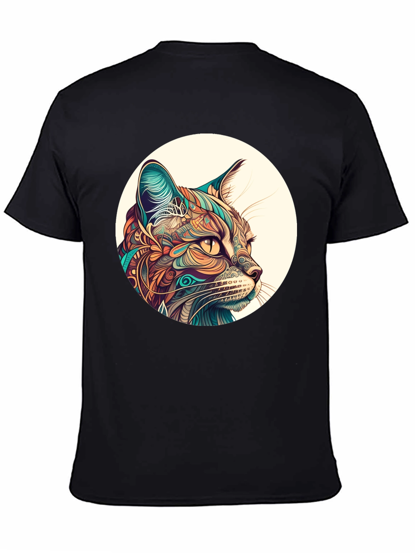 Abstract Cat Graphic Tee - Unique Design