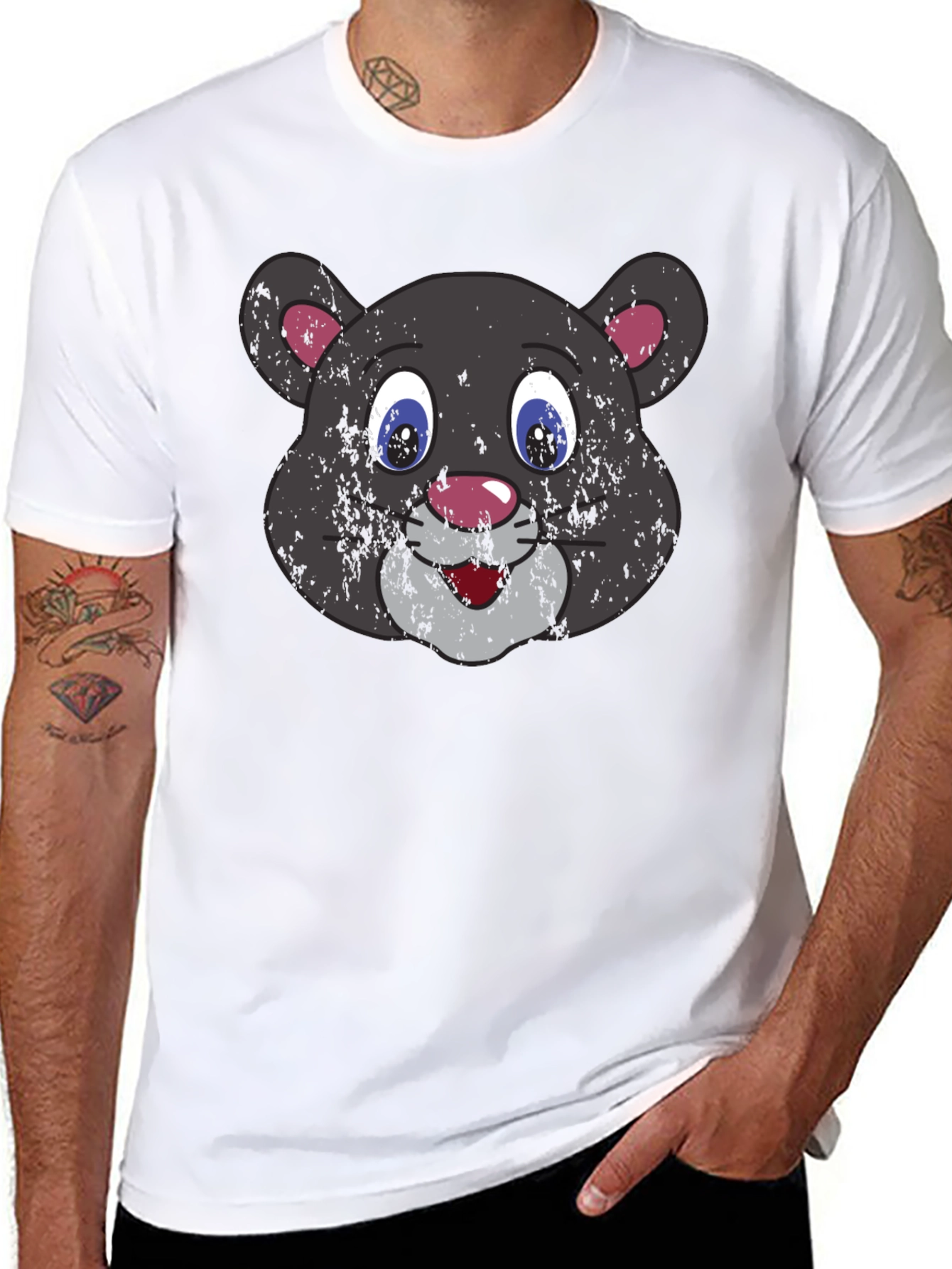 Cartoon Panther Graphic T-Shirt