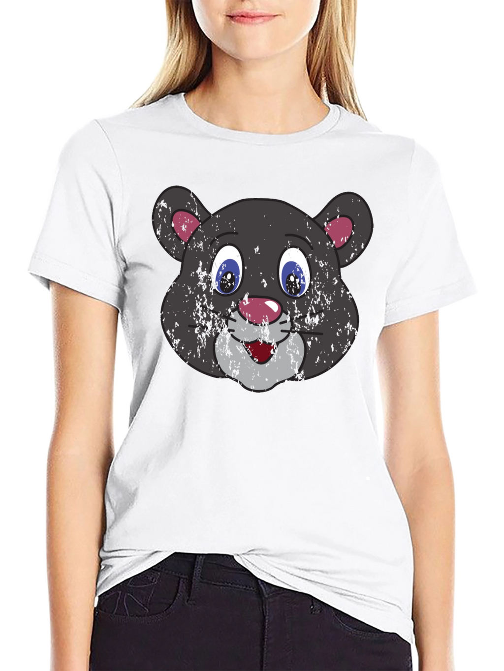 Cartoon Panther Graphic T-Shirt