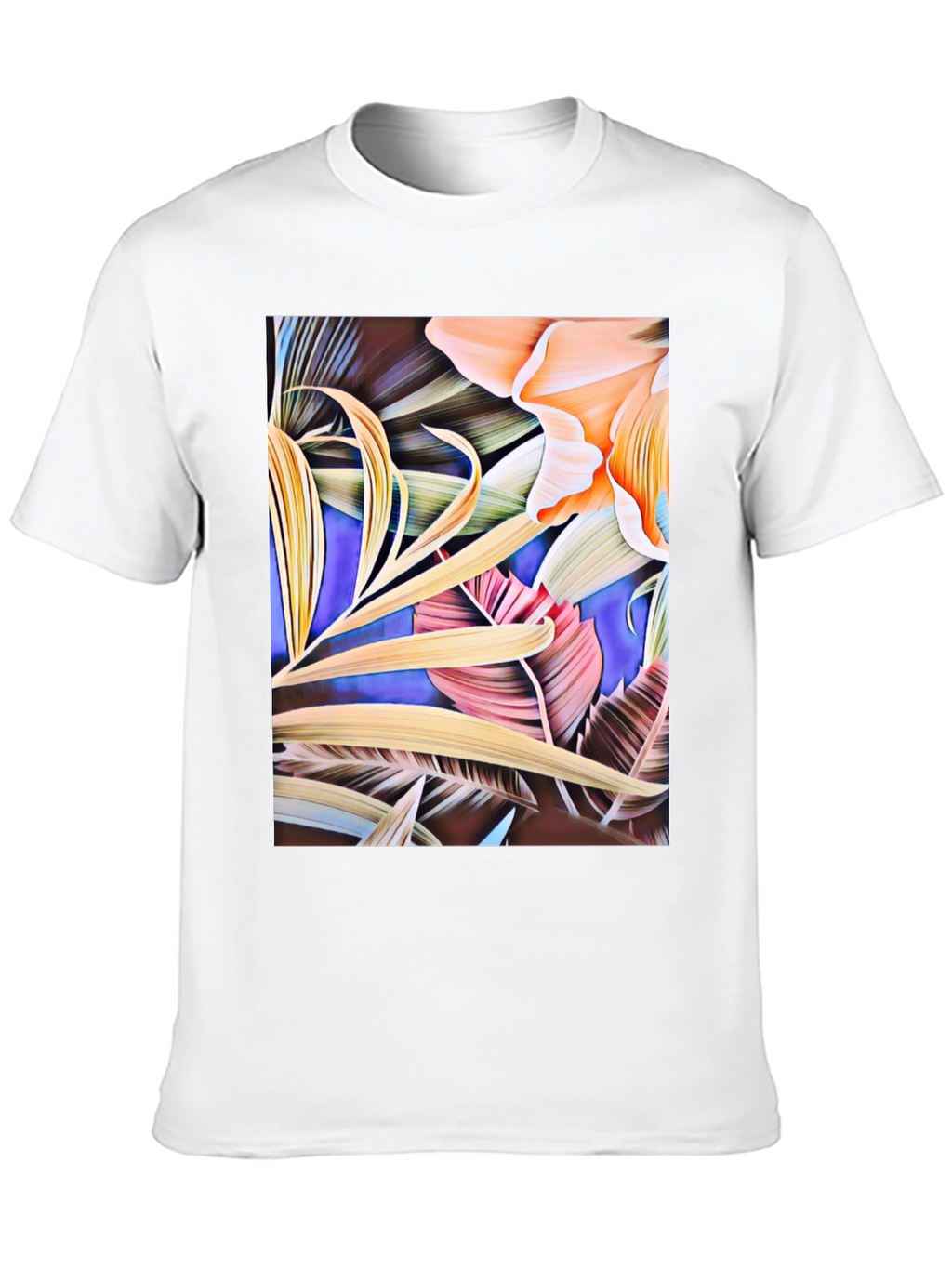 Floral Print Black Graphic T-Shirt