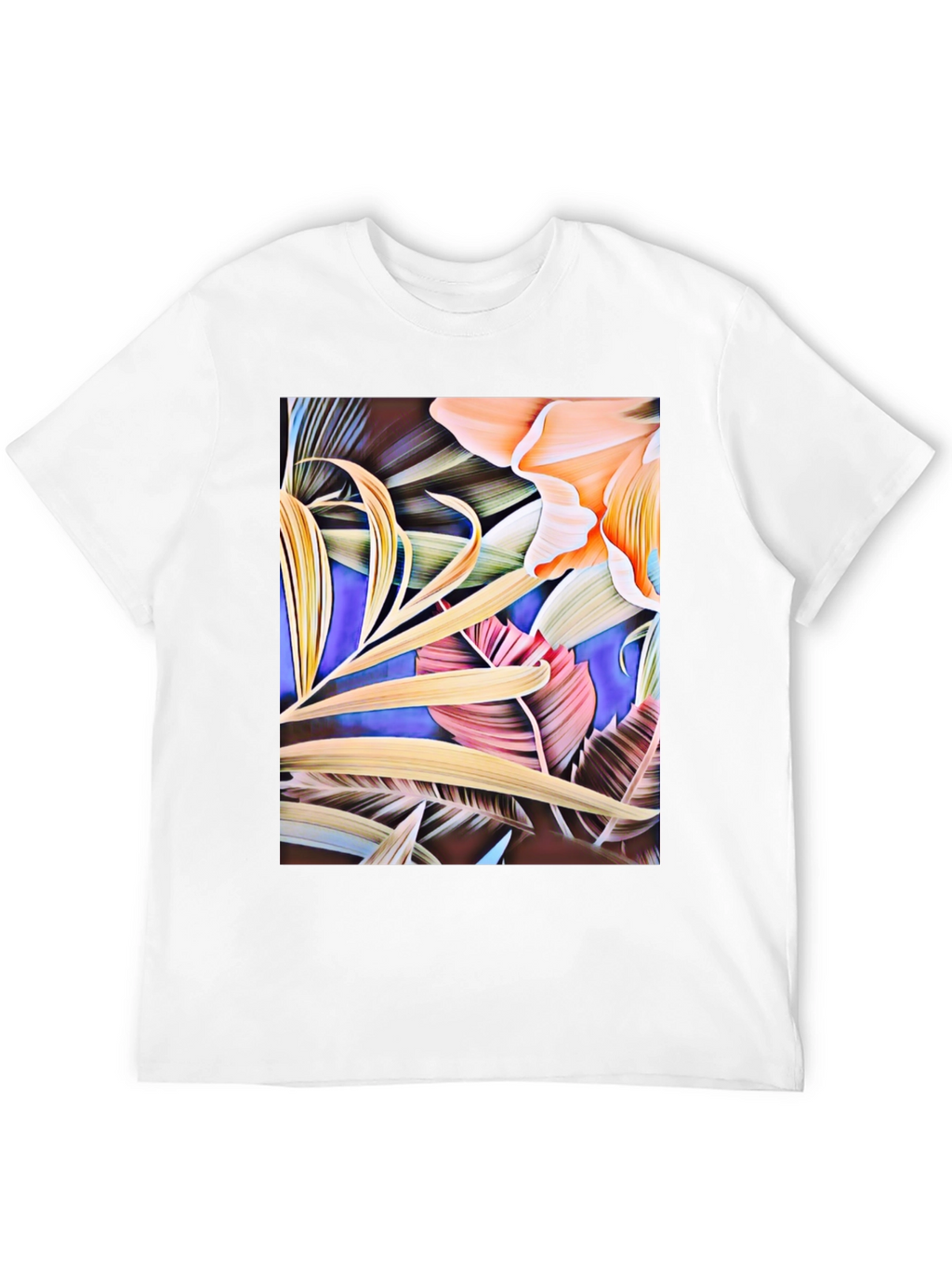 Floral Print Black Graphic T-Shirt