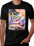 Floral Print Black Graphic T-Shirt