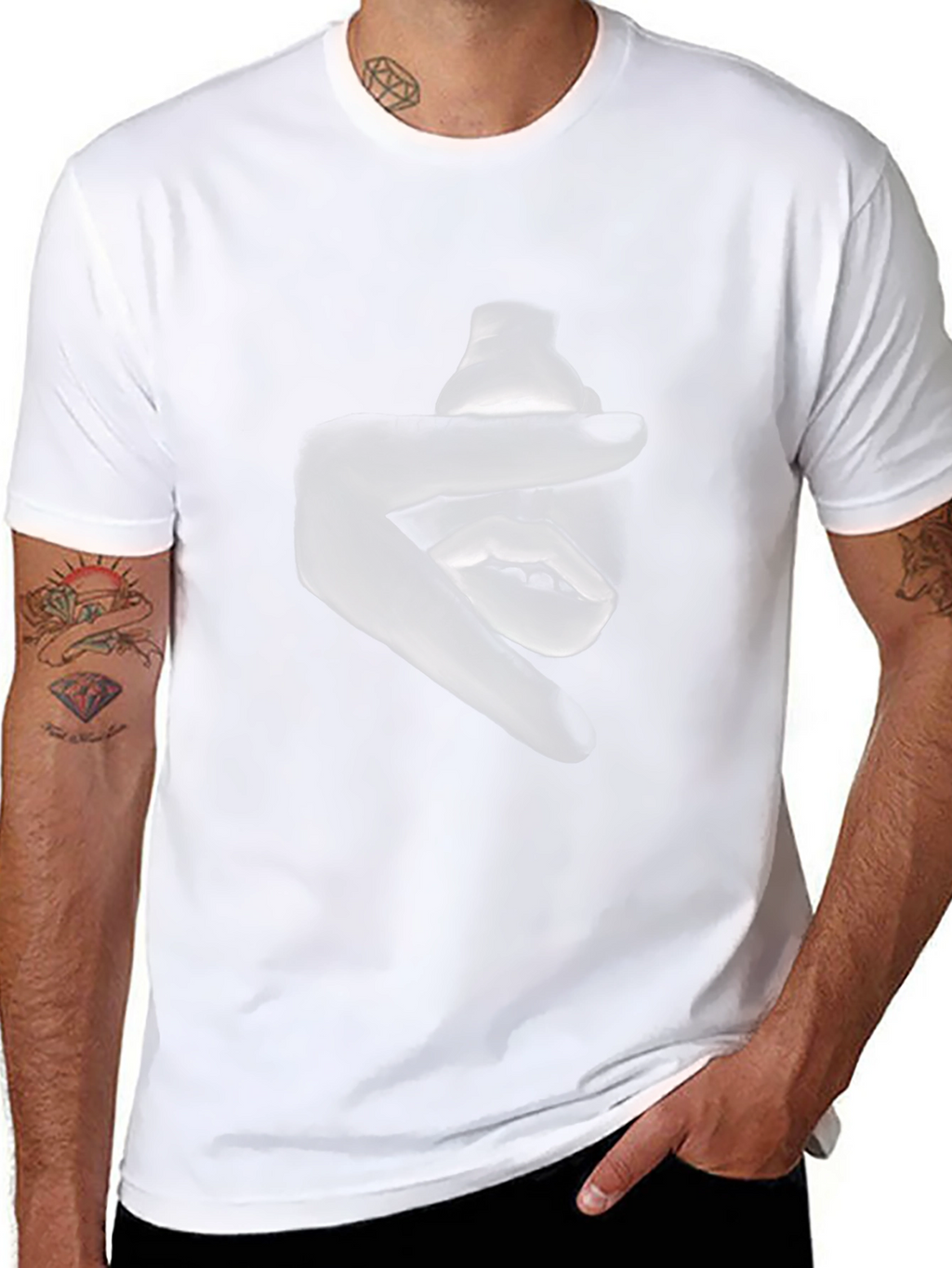 Abstract Face Graphic Black T-Shirt
