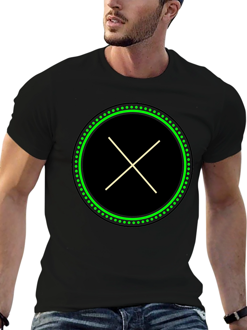 Modern X Graphic Black T-Shirt