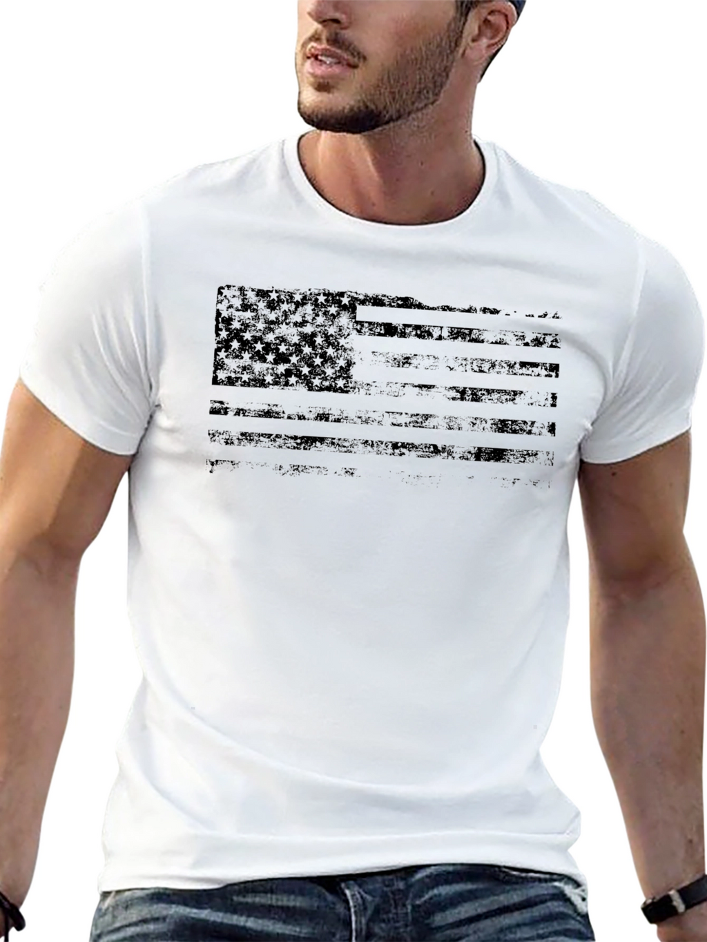 Distressed American Flag T-Shirt - Patriotic Tee