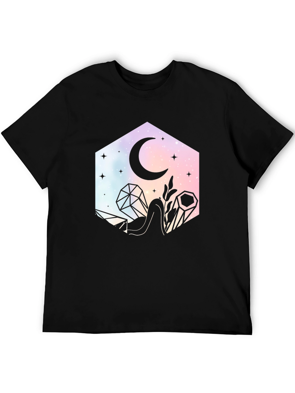 Celestial Crystal Black T-Shirt