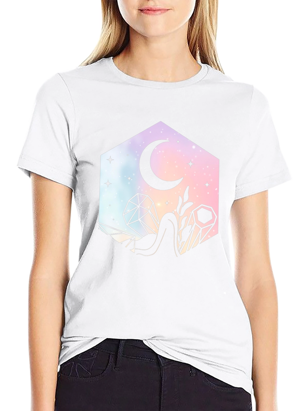 Celestial Crystal Black T-Shirt