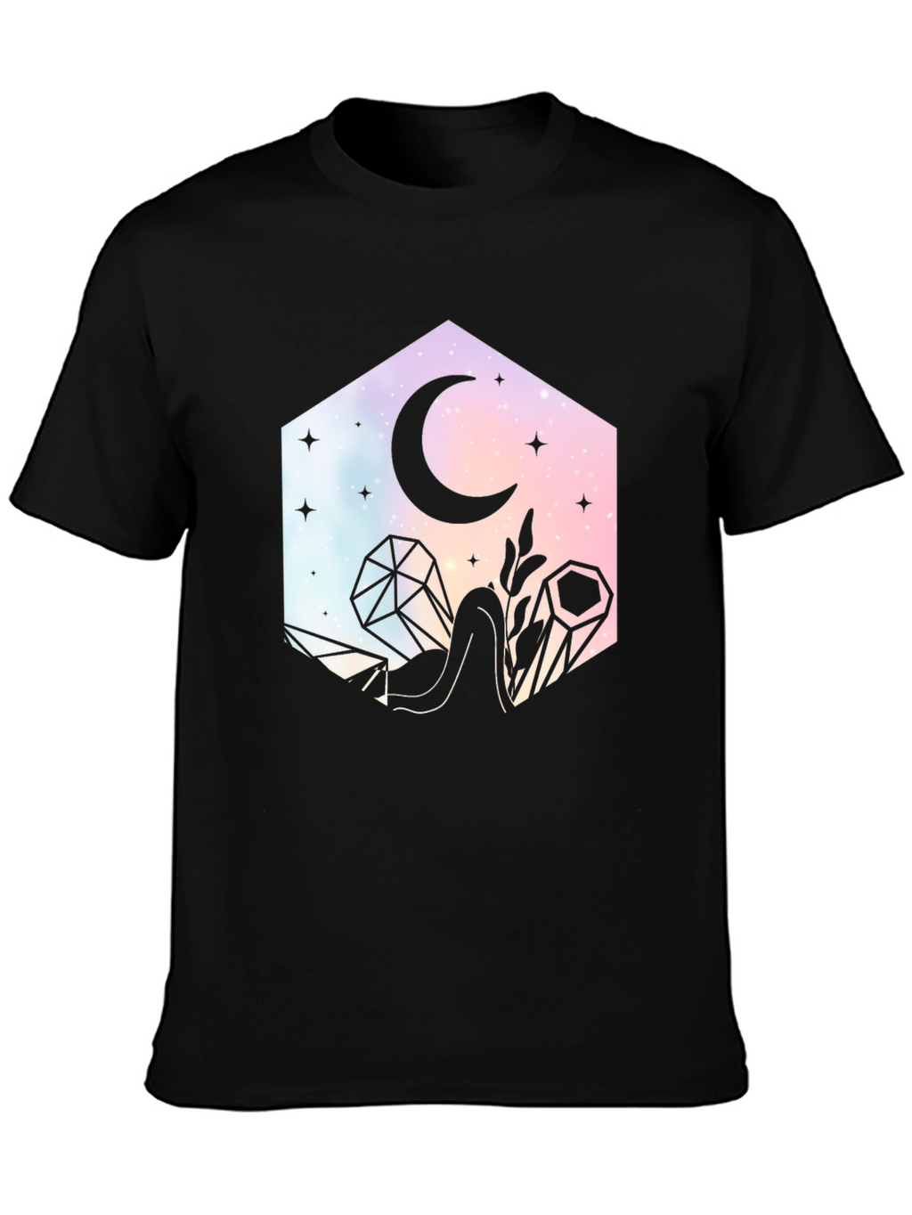 Celestial Crystal Black T-Shirt