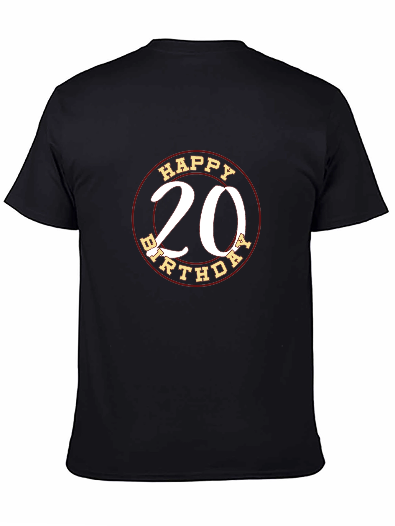 Happy 20th Birthday Graphic Tee - Black