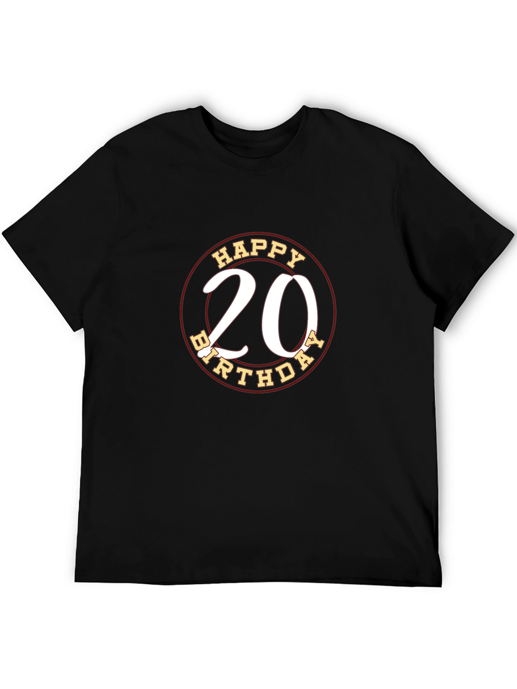 Happy 20th Birthday Graphic Tee - Black