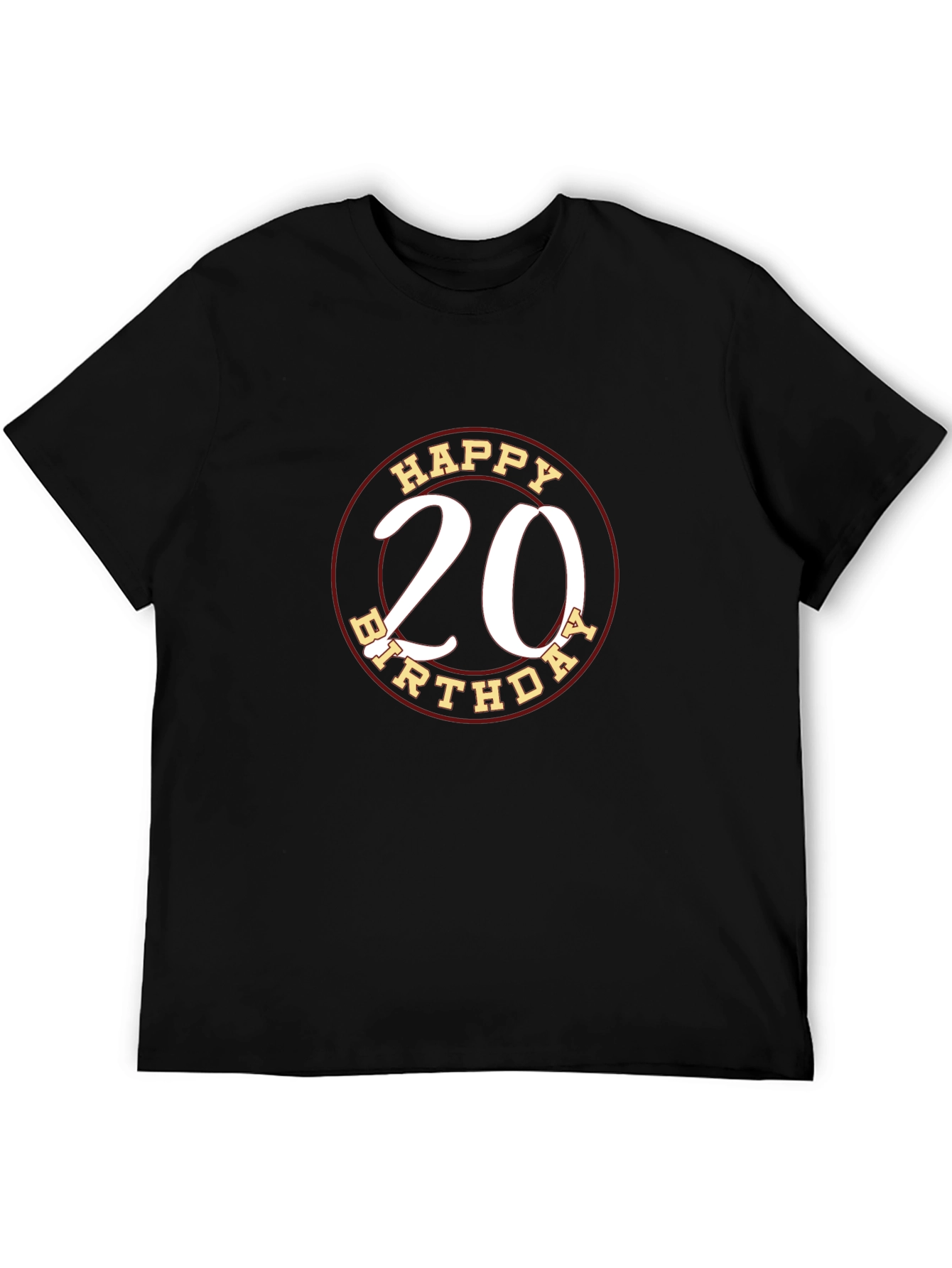Happy 20th Birthday Graphic Tee - Black