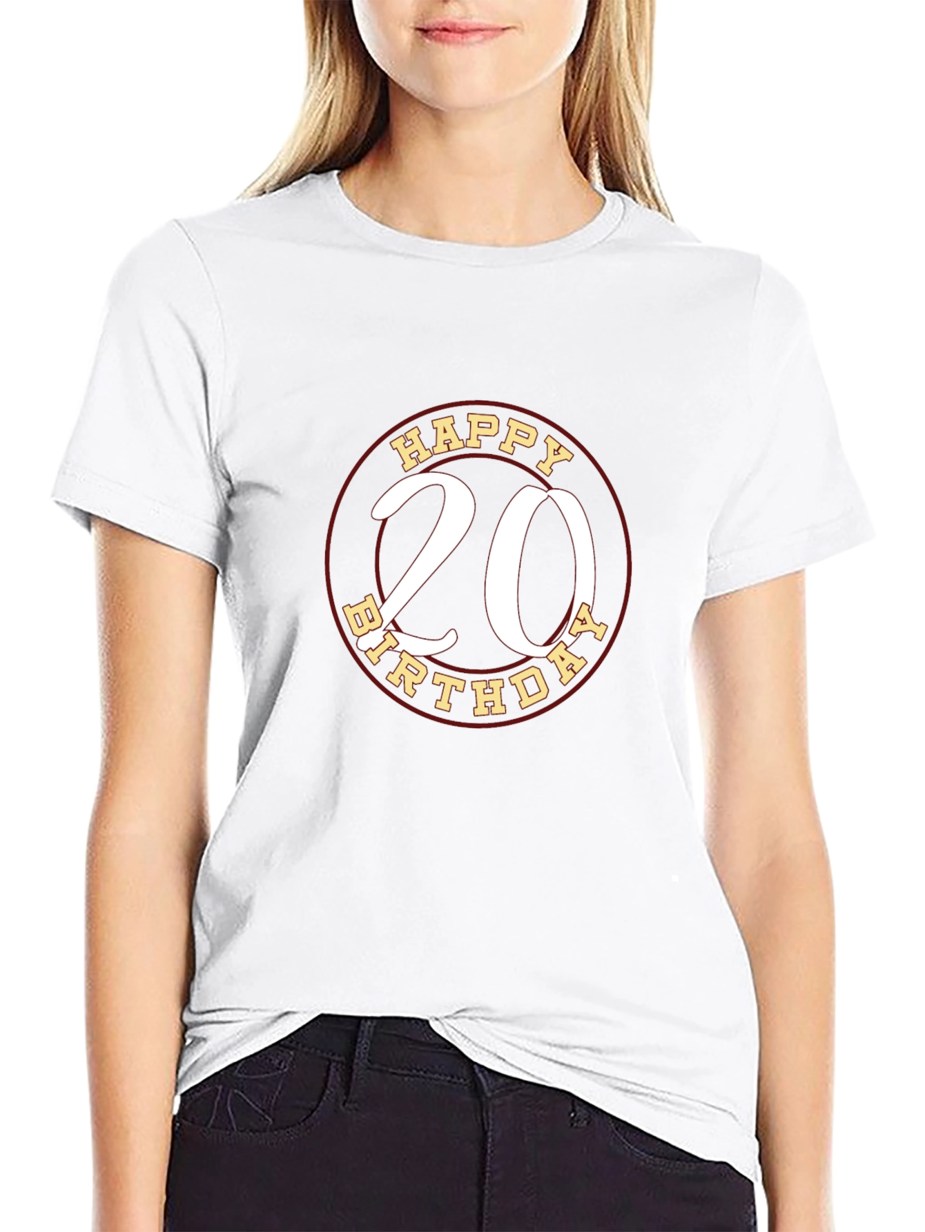 Happy 20th Birthday Graphic Tee - Black
