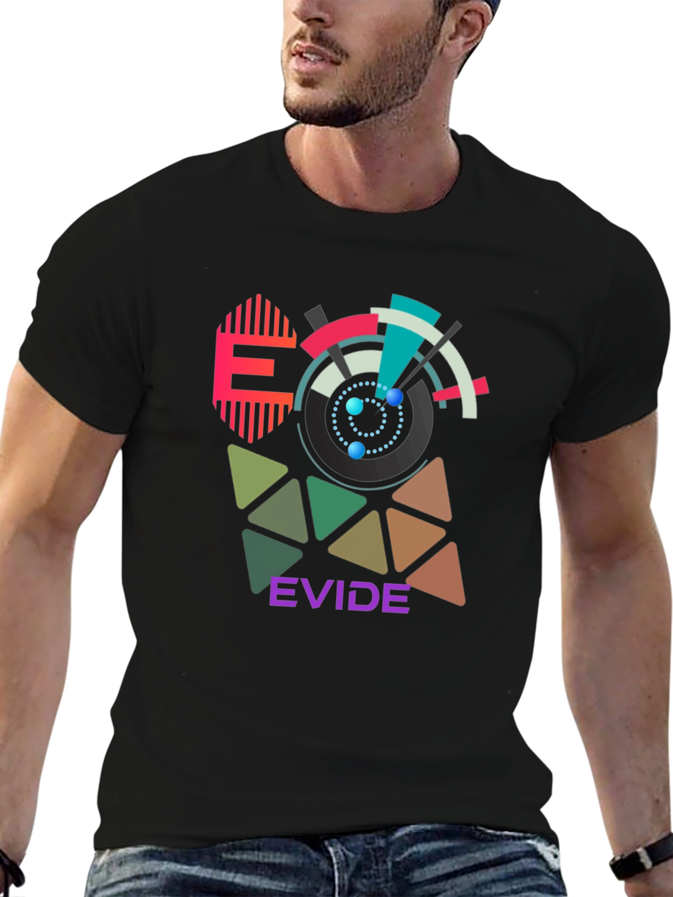 Geometric Design T-Shirt - EVIDE Graphic Tee