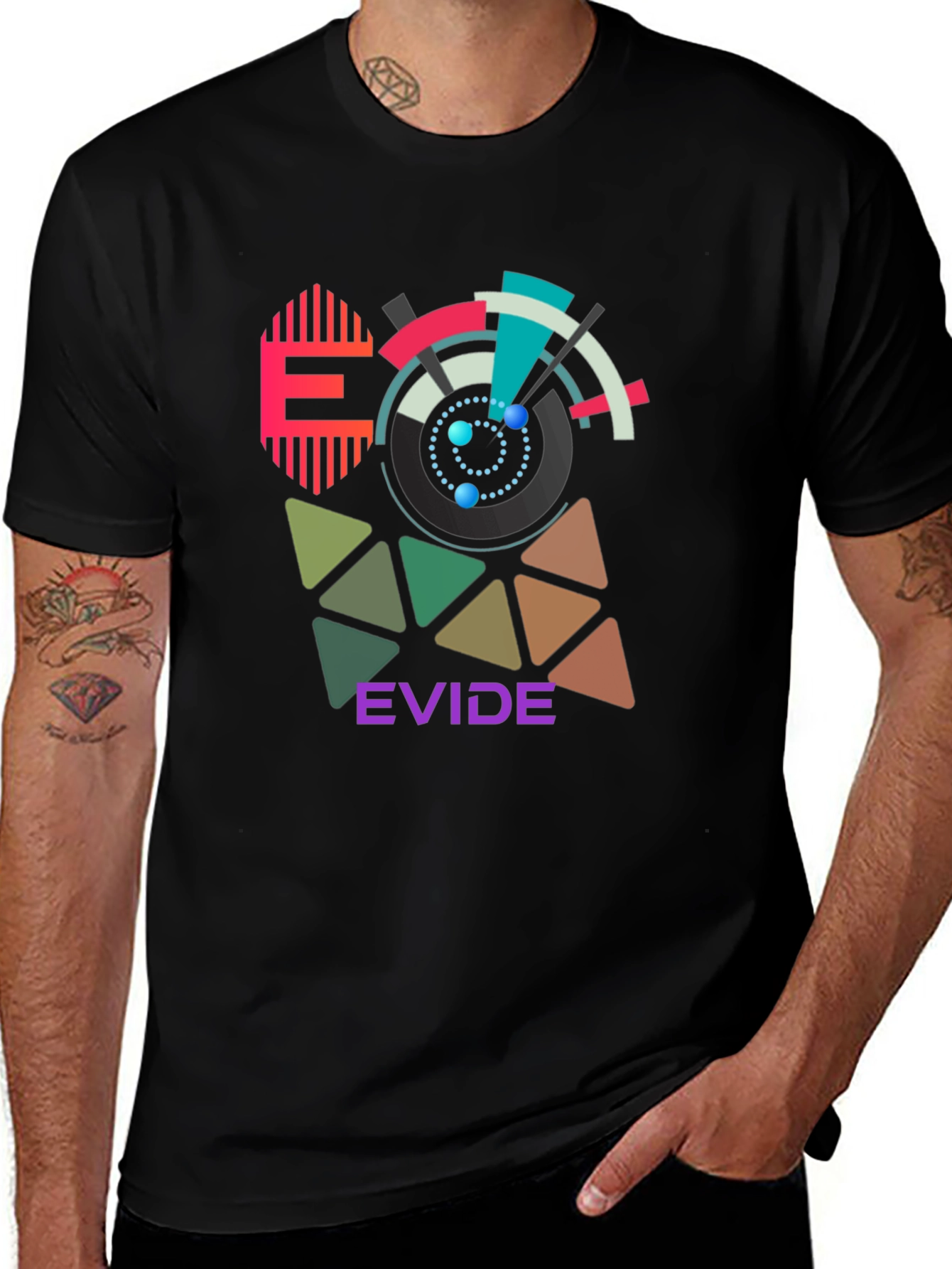 Geometric Design T-Shirt - EVIDE Graphic Tee
