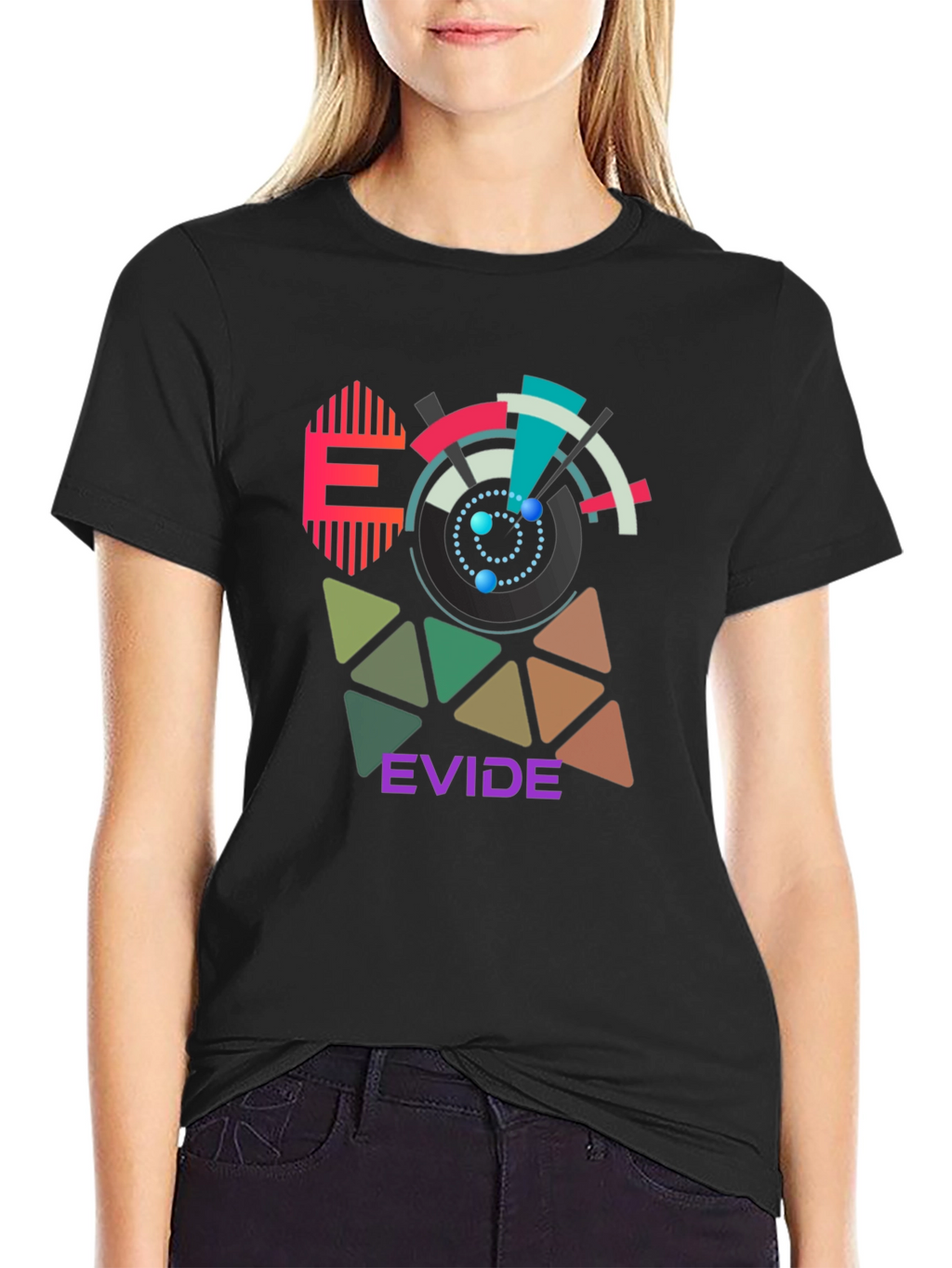 Geometric Design T-Shirt - EVIDE Graphic Tee