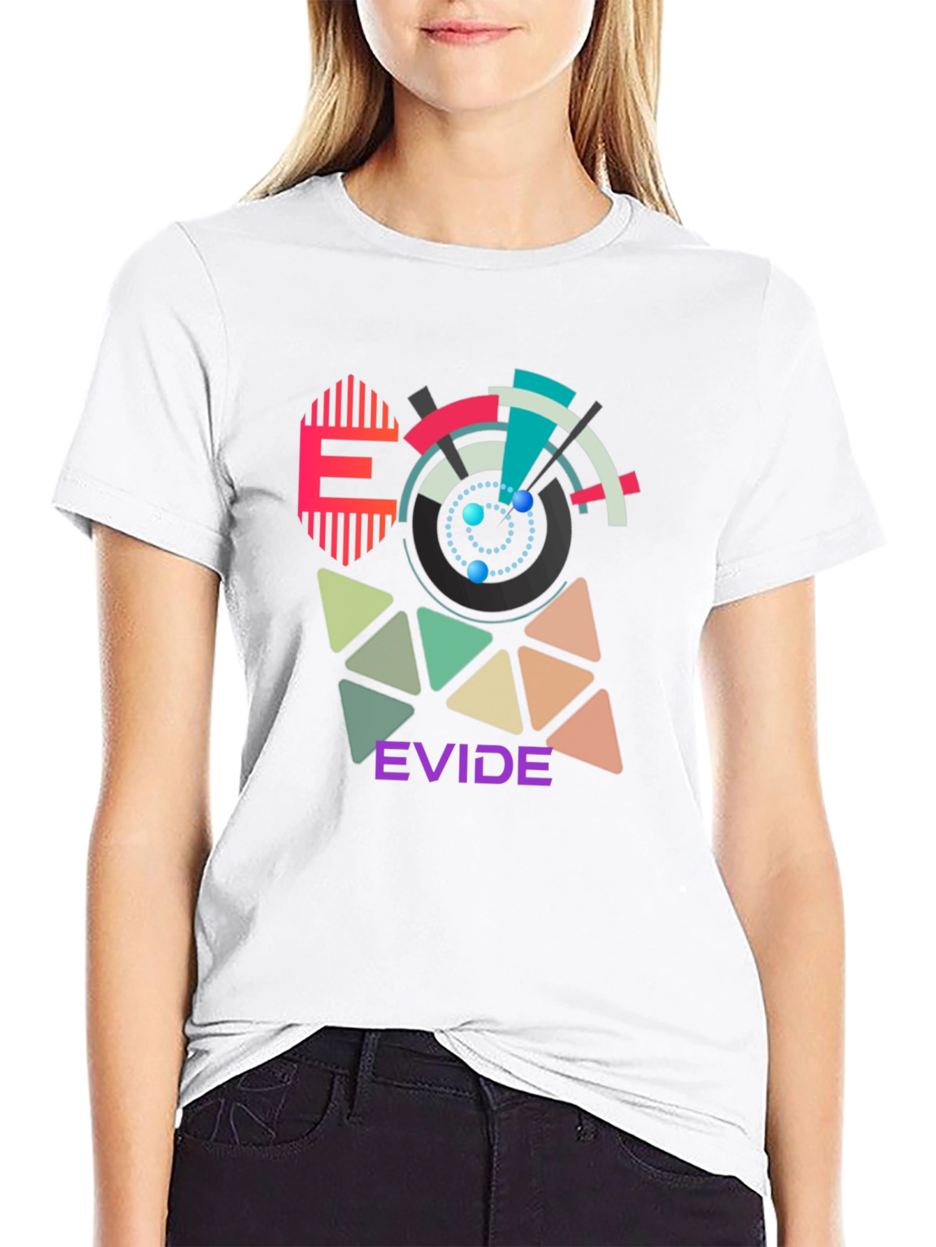 Geometric Design T-Shirt - EVIDE Graphic Tee