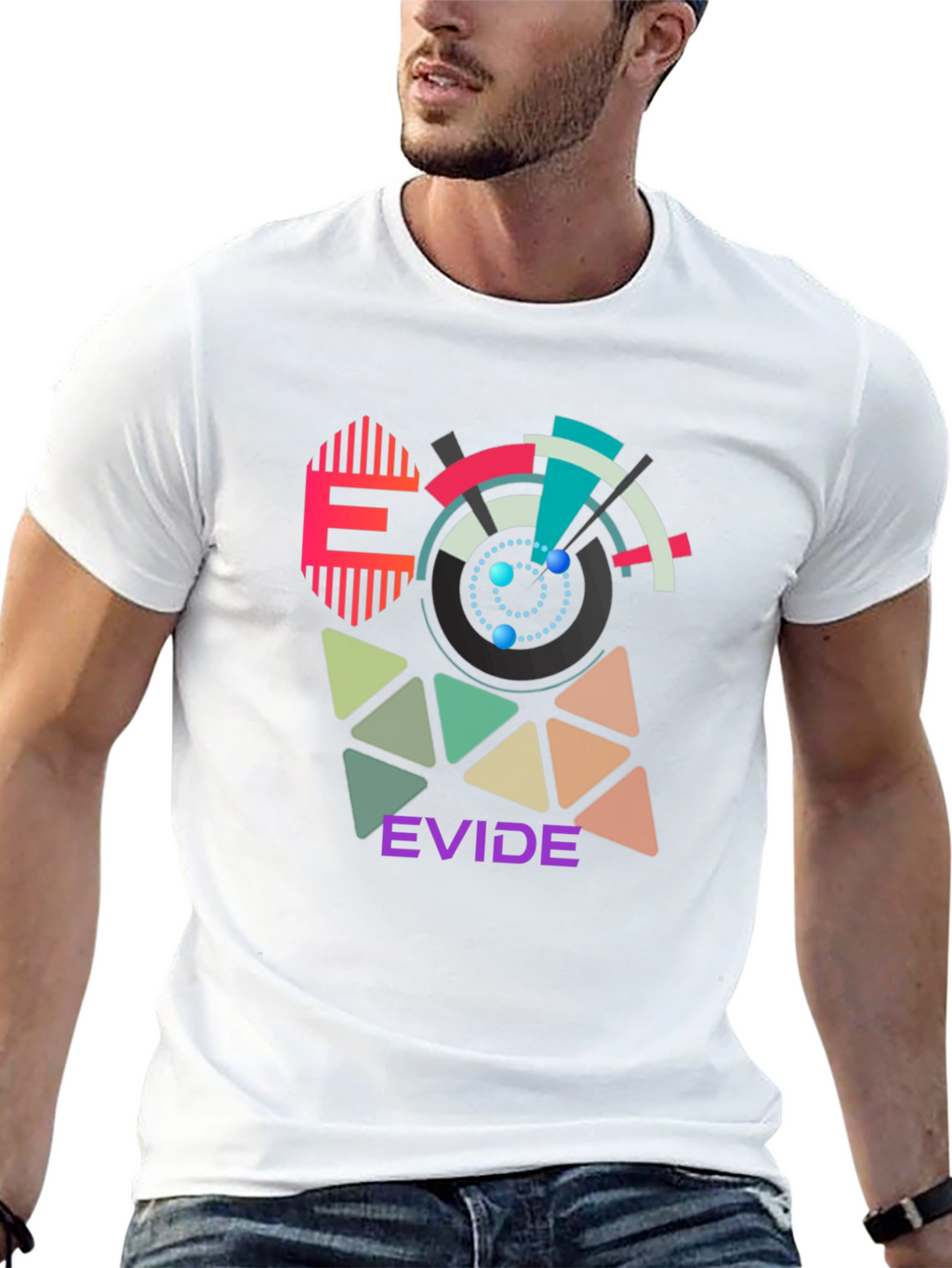 Geometric Design T-Shirt - EVIDE Graphic Tee
