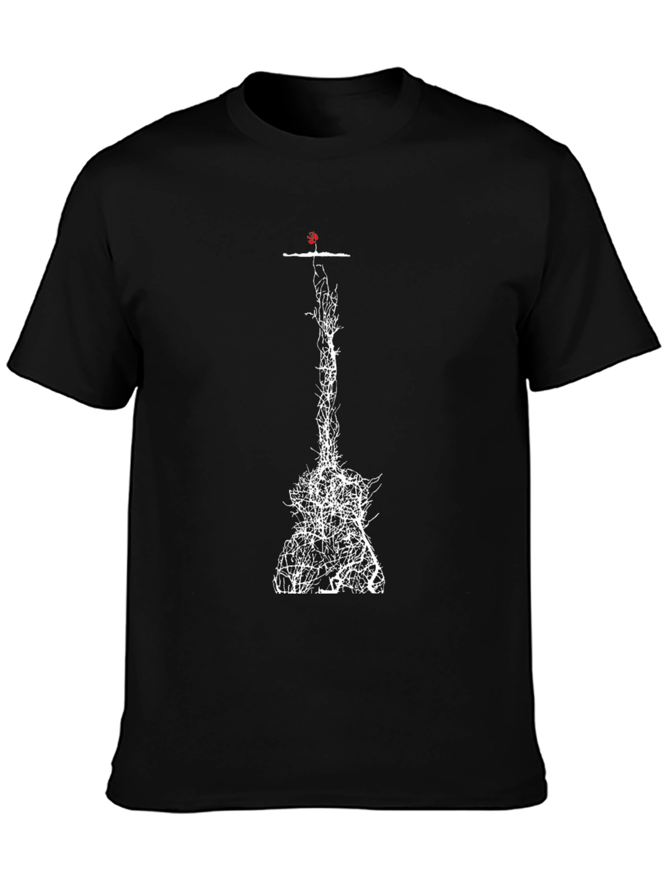 Abstract Tree Guitar Black T-Shirt
