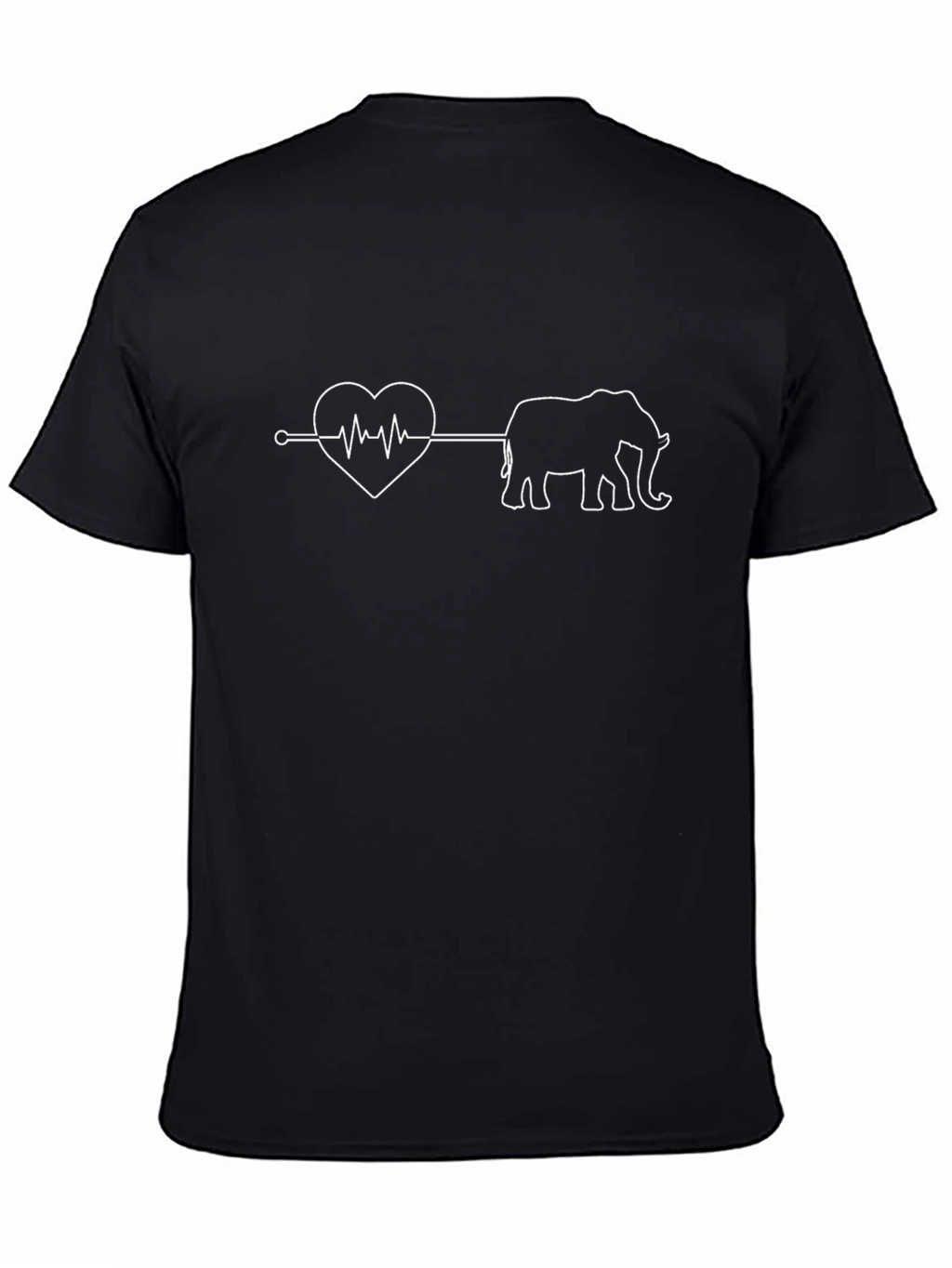 Elephant Heartbeat T-Shirt - Black Graphic Tee